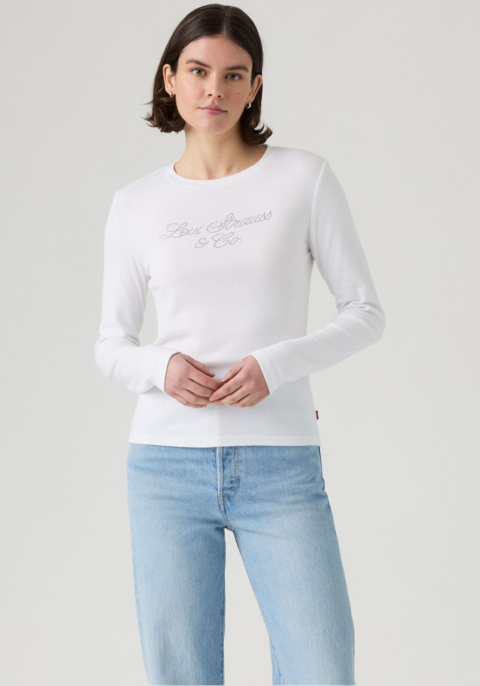 Levis Langarmshirt "GR ESSENTIAL LS T", mit Glitzersteinen günstig online kaufen