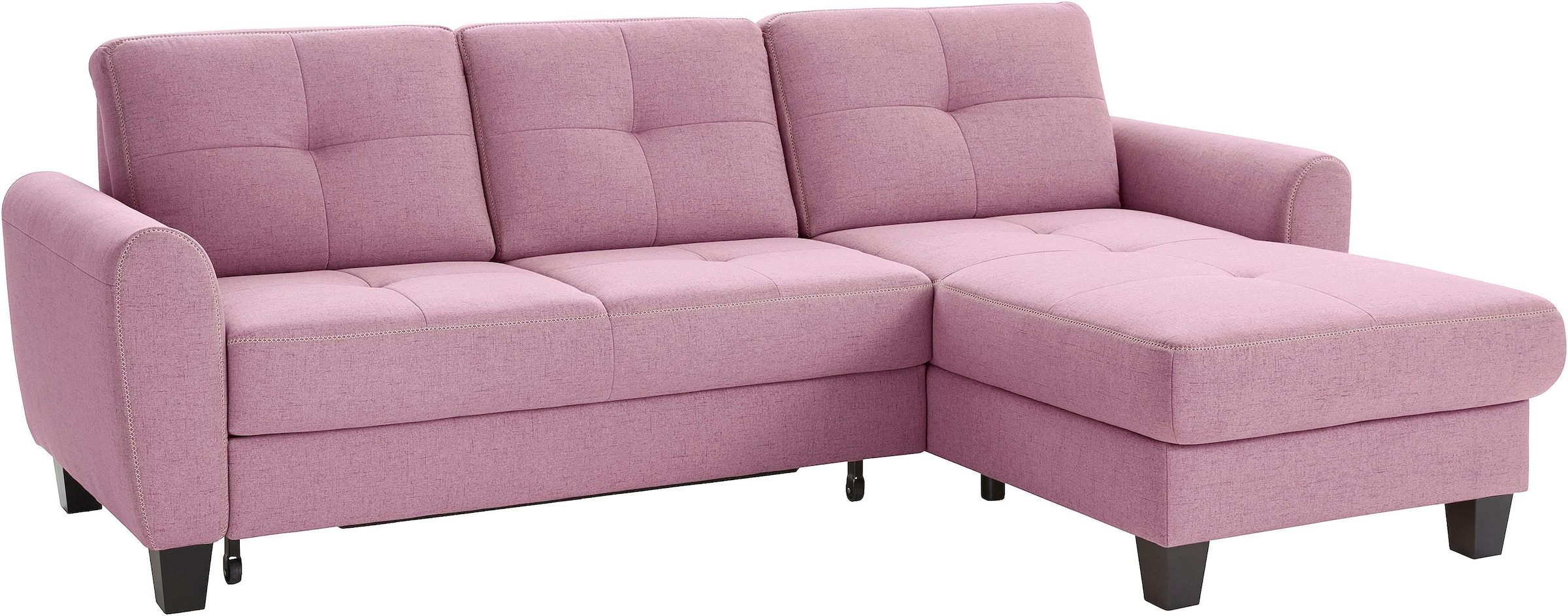 sit&more Ecksofa »Varese L-Form«, mit Federkern, wahlweise mit Bettfunktion und Stauraum