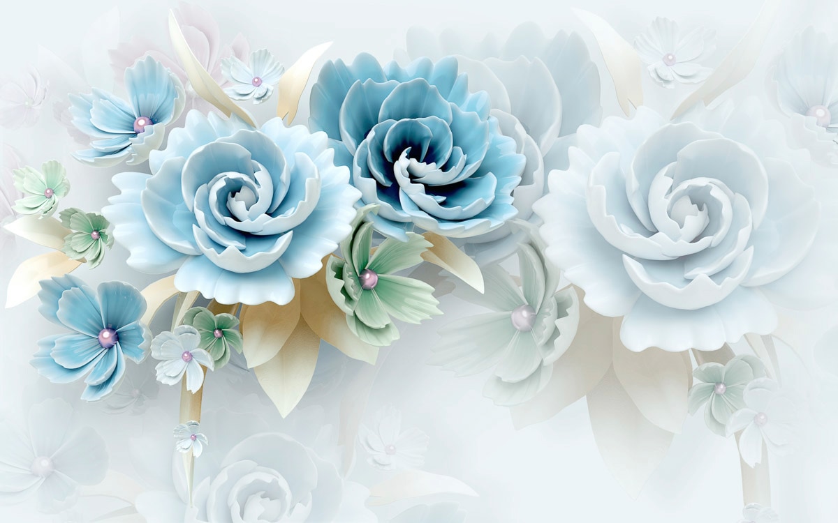 Papermoon Fototapete "Muster mit Blumen"