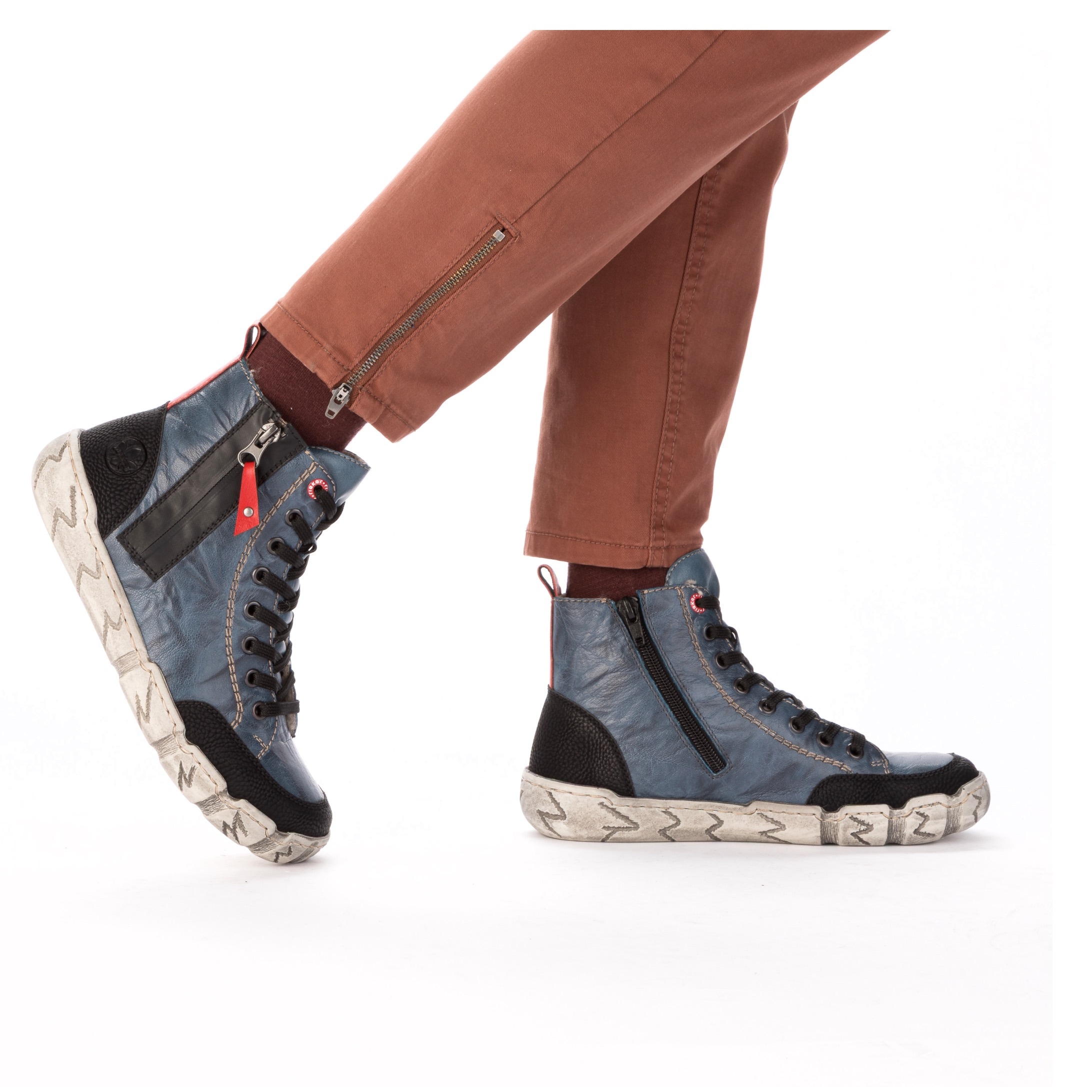 Rieker Winterboots, Schnürboots, High Top Sneaker, Stiefelette, mit Anziehlasche