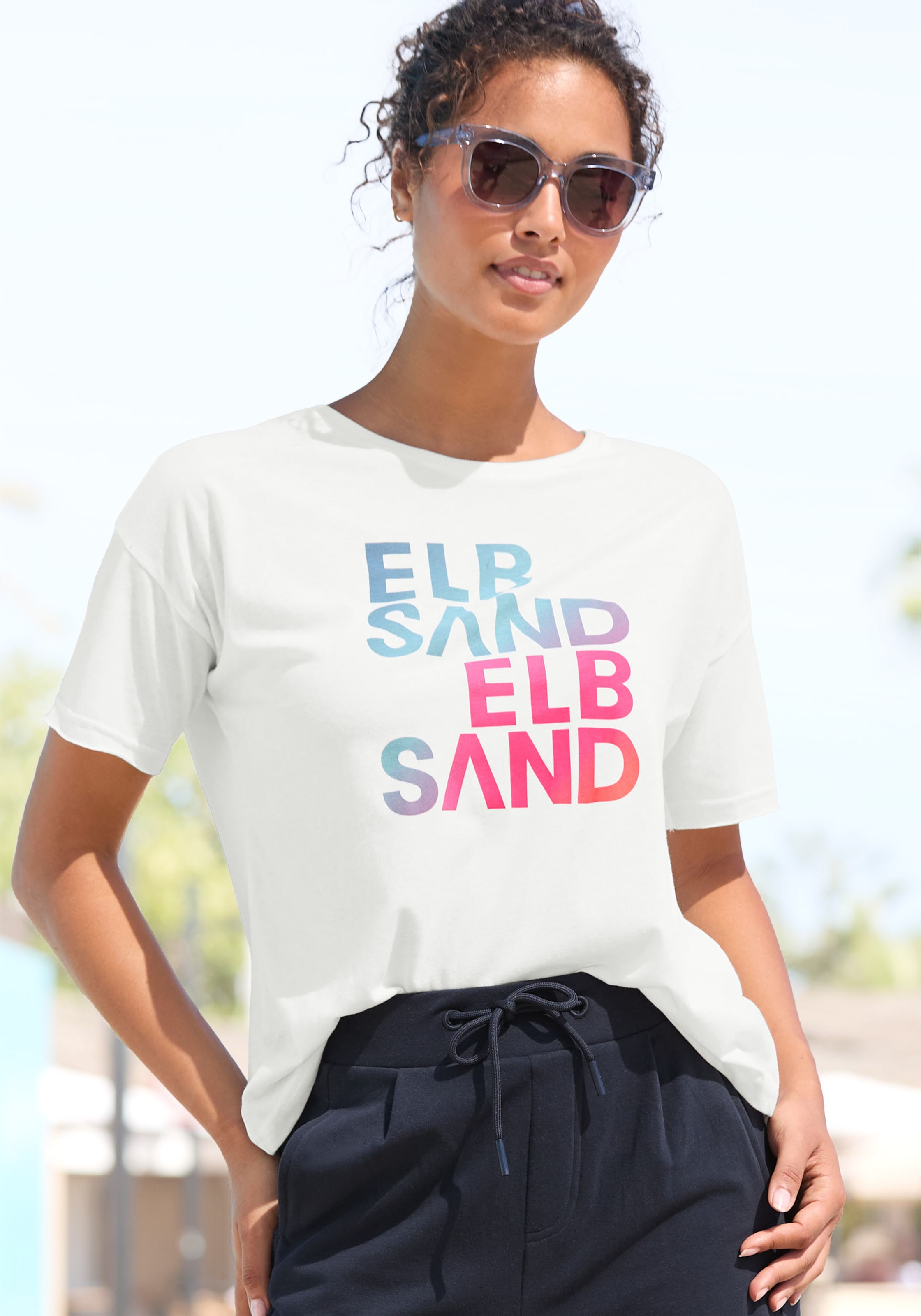 Elbsand T-Shirt "Liv" mit Logodruck günstig online kaufen