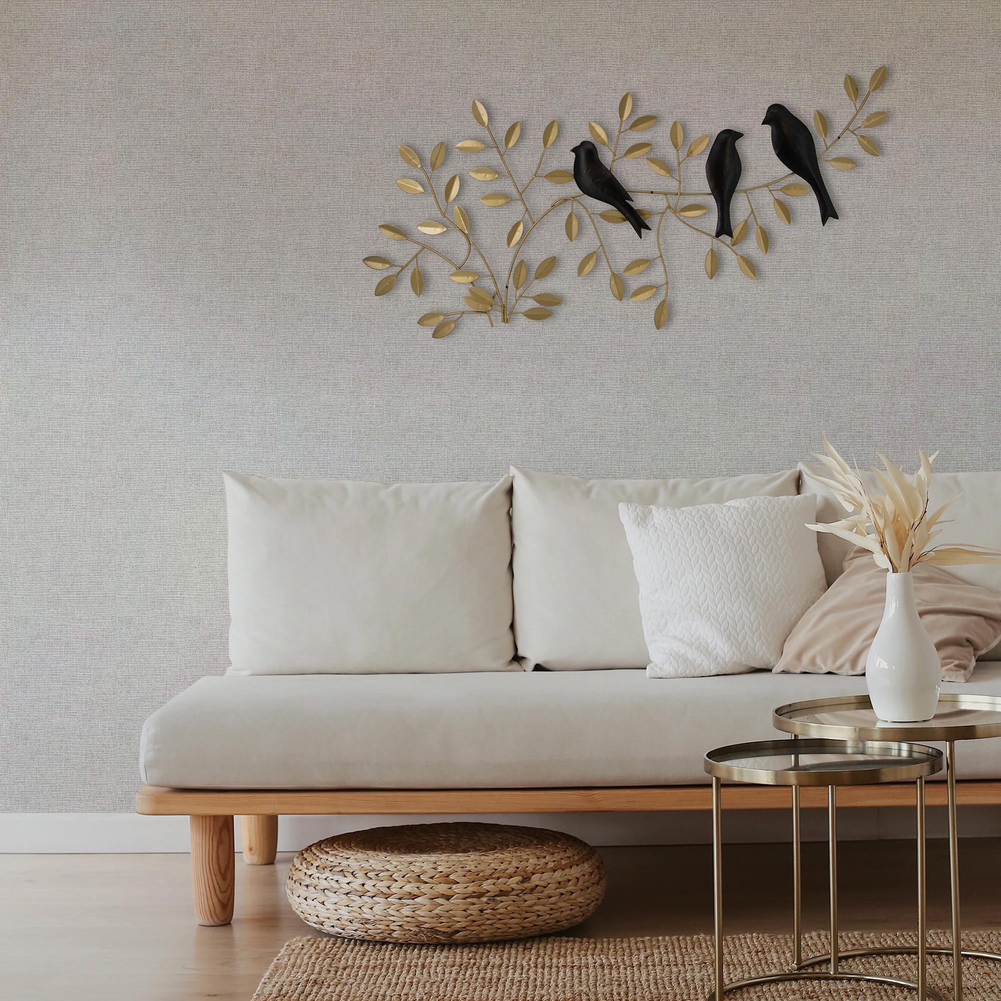 Art for the home Metallbild »Vögel auf dem Zweig«, (1 St.)