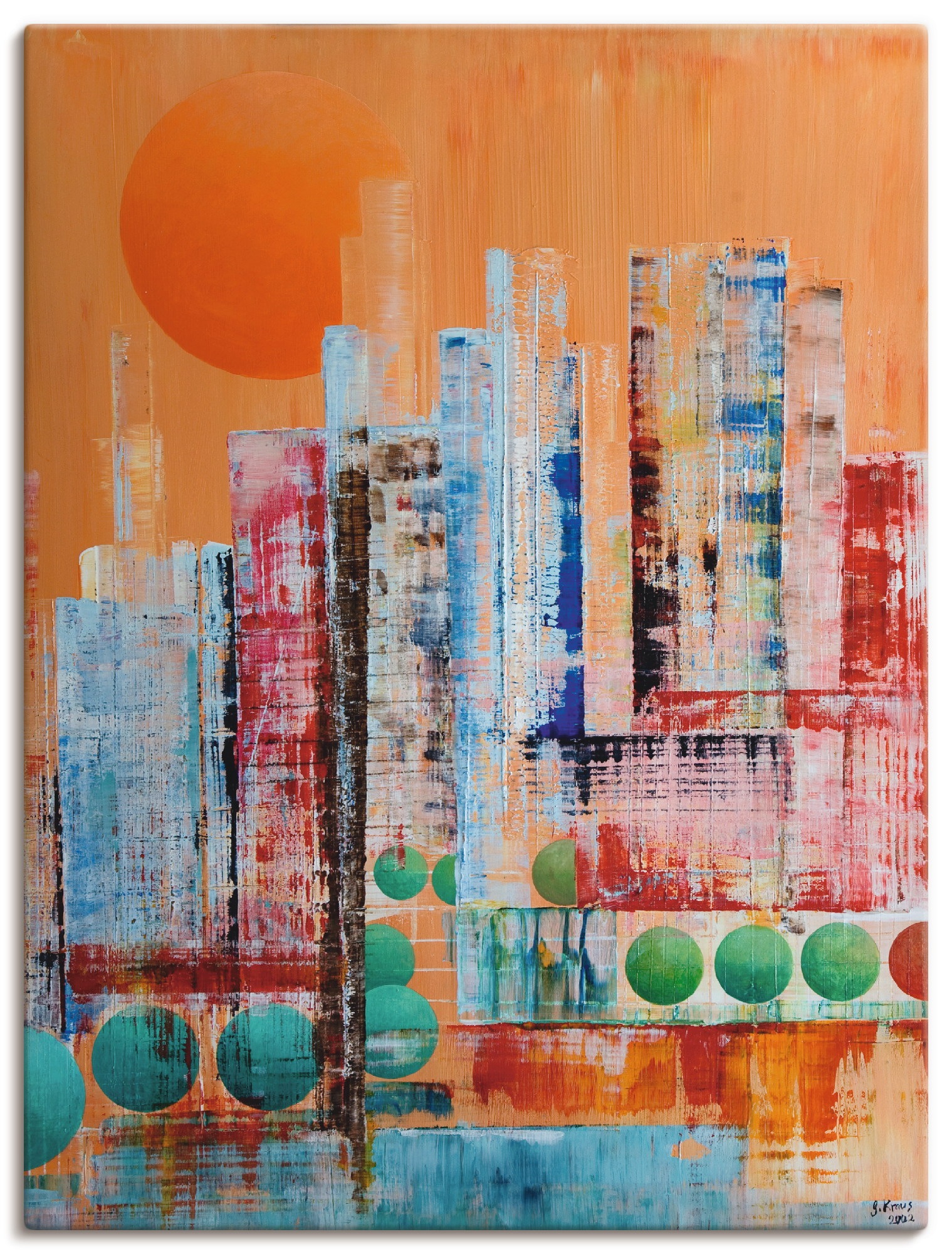 Artland Leinwandbild »New York abstrakt I«, Amerika, (1 St.), auf Keilrahmen gespannt