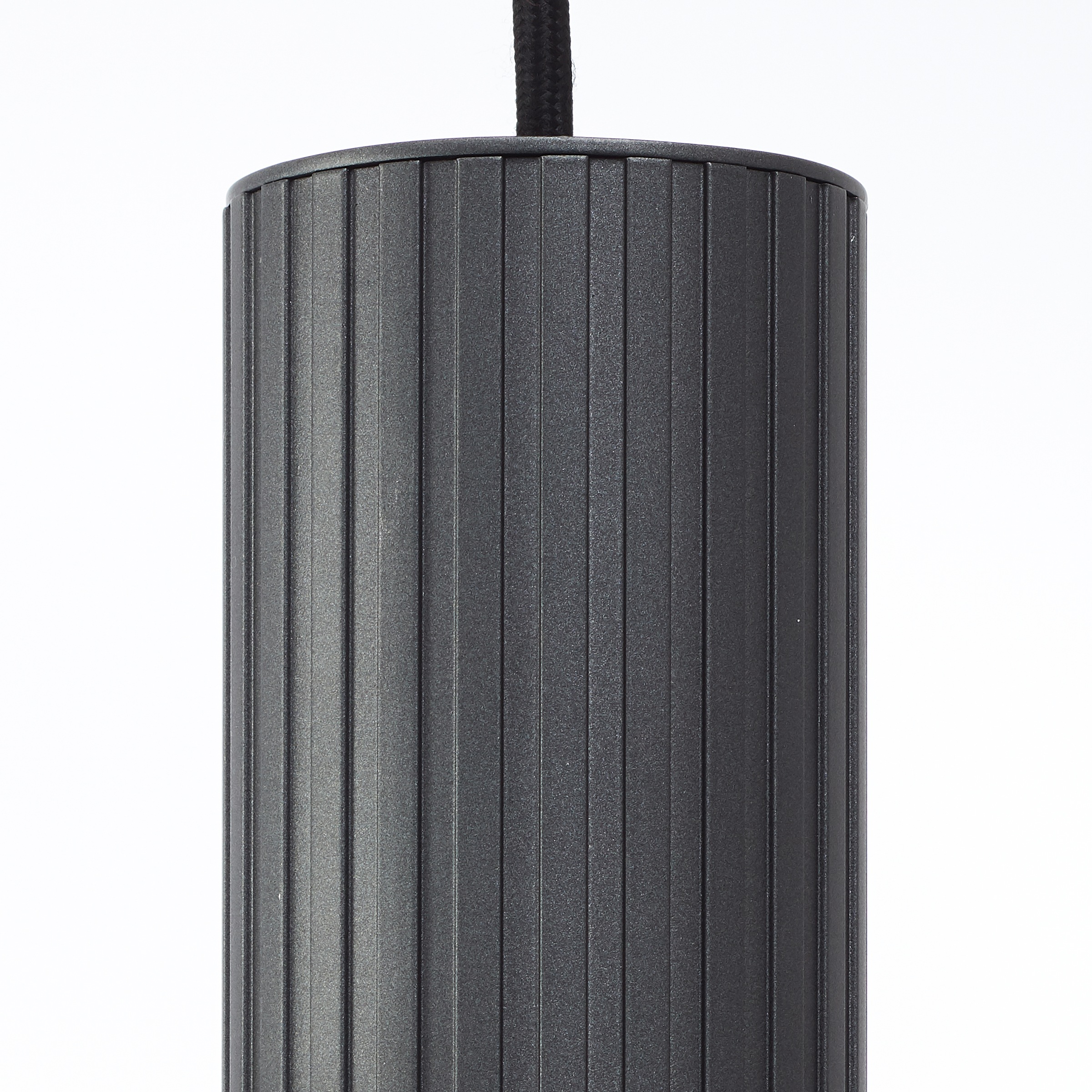 Brilliant Pendelleuchte »Riffelini«, 3 flammig, Leuchtmittel E27 | ohne Leuchtmittel, 150 x 98 x 18 cm, 3x E27, kürzbar, geriffeltes Rauchglas, anthrazit