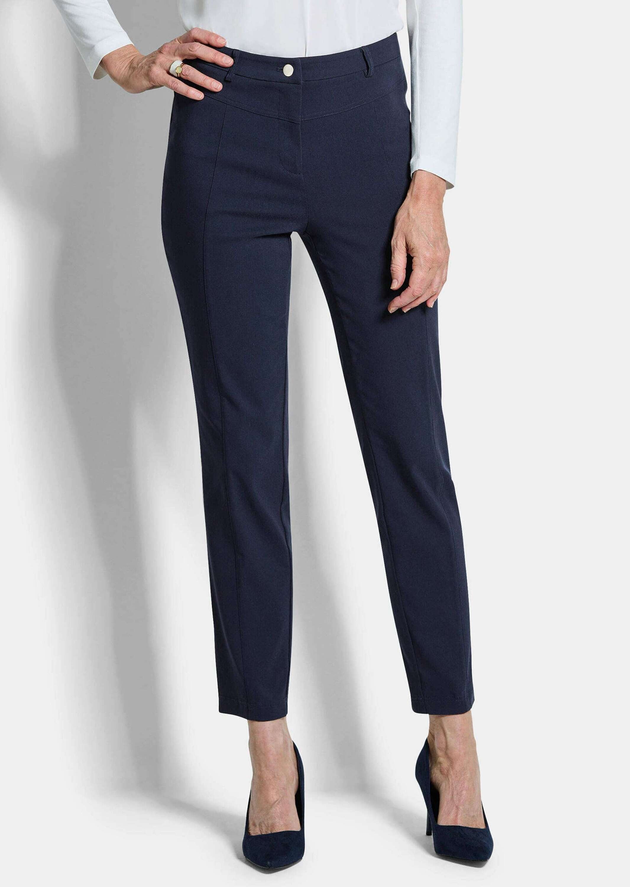 GOLDNER Stoffhose »Kurzgröße Bengalinhose mit Längsnähten«  Sattel im Vorderteil