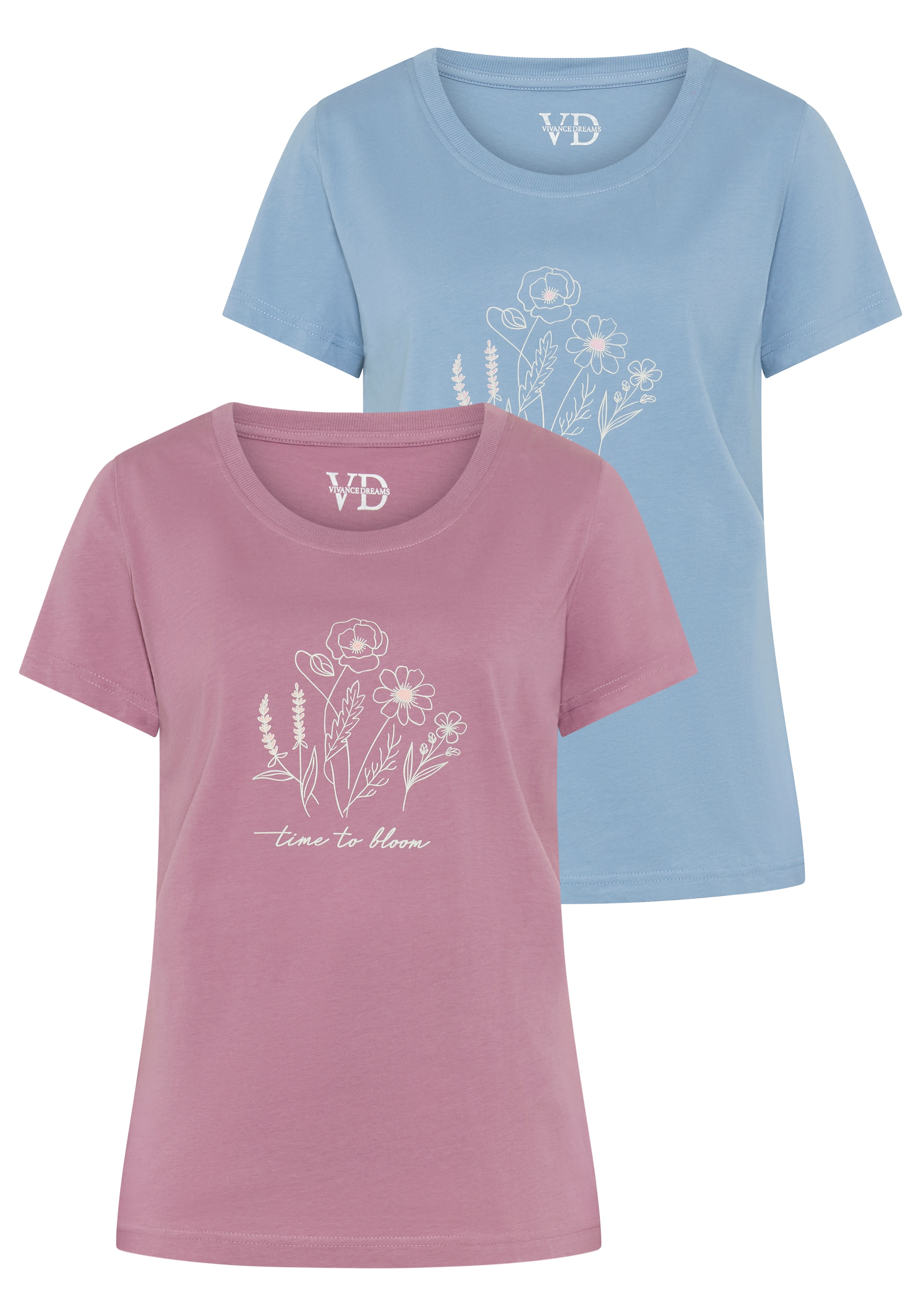 Vivance Dreams Shorty, (Set, 2 Stück), mit karierter Pyjamashorts
