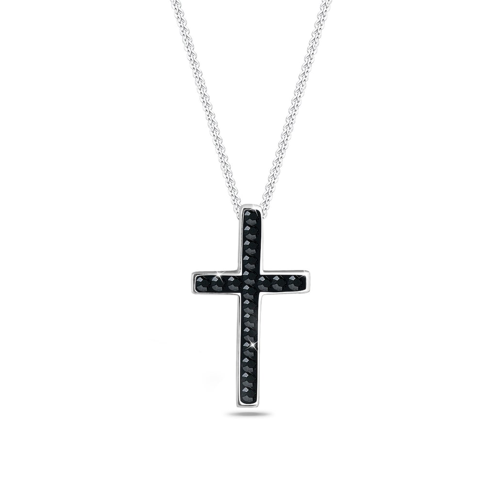 Elli Collierkettchen »Kreuz Anhänger mit Kristalle 925 Silber«