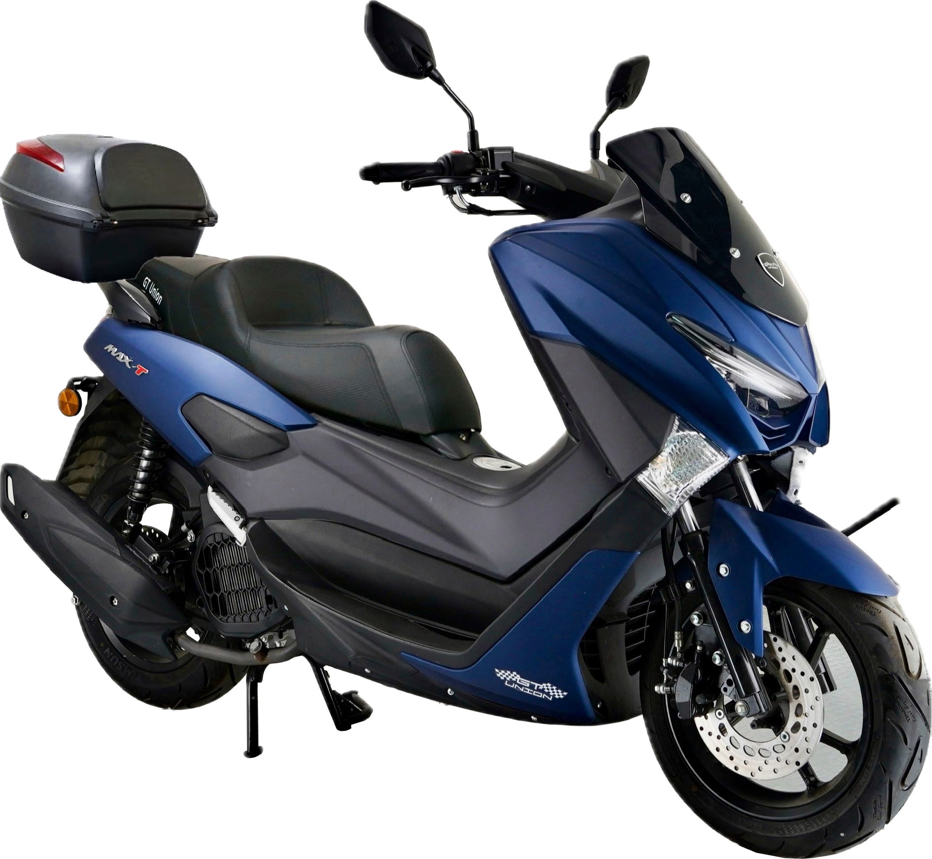 GT UNION Motorroller "MaxT 125", mit Topcase, 99 km/h, schwarz, Motorroller, Wassergekühlter Motor