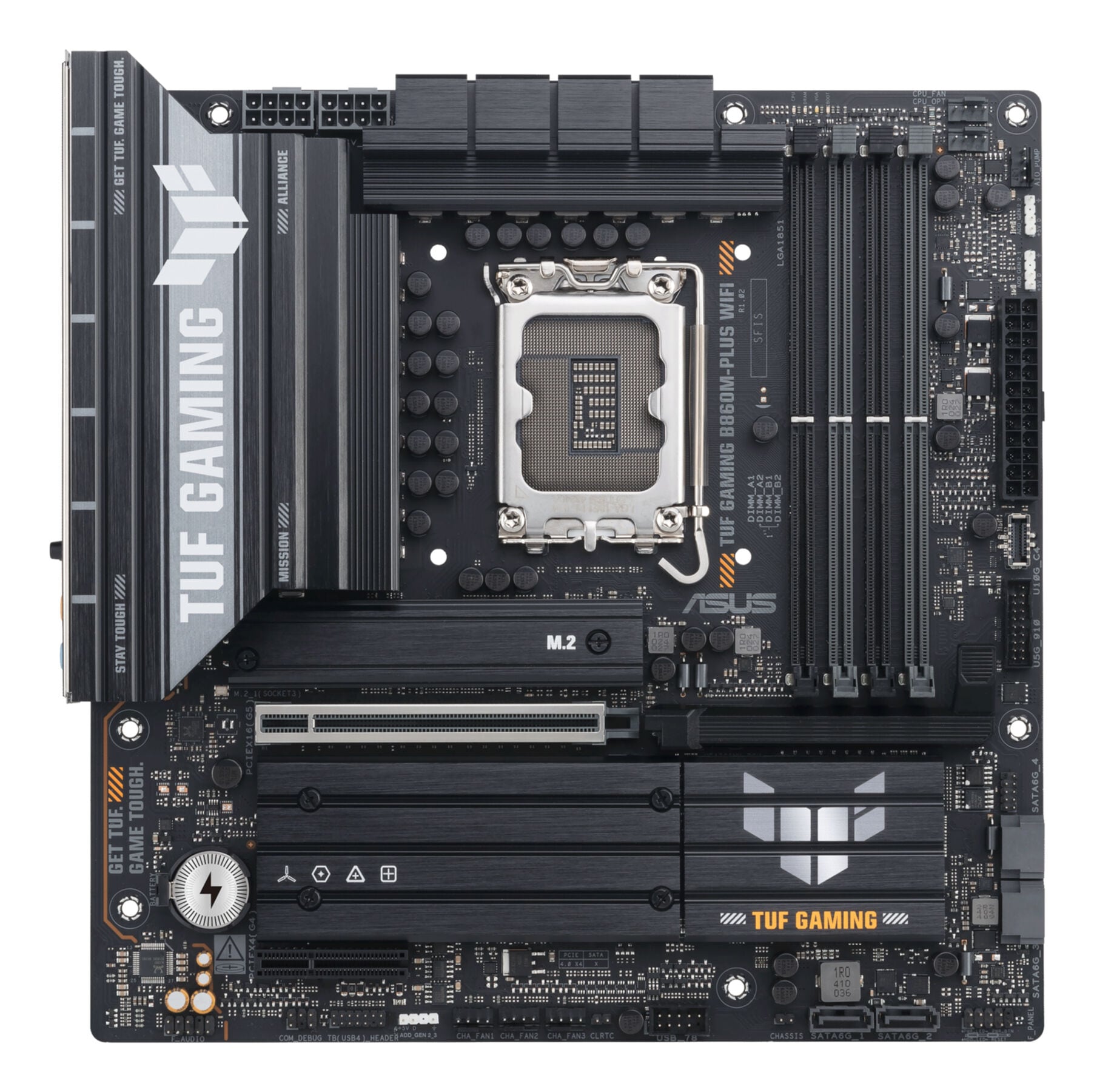 ASUS Mainboard "TUF GAMING B860M-PLUS WIFI", schwarz, B:27,6cm H:7,1cm T:27,6cm, Mainboards - Einheitsgröße