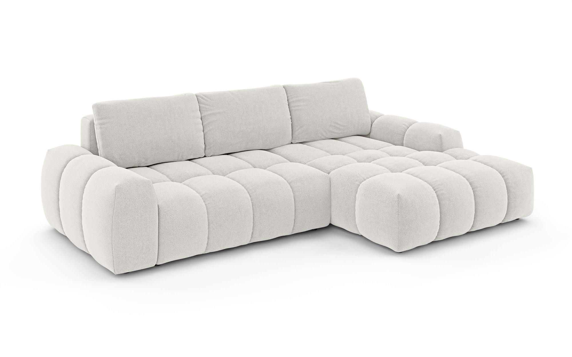 INOSIGN Ecksofa »AZITA klein optionale Schlafsofa mit Bettkasten, B/T/H: 270/166,5/84cm«, L-Form mit Wellenunterfederung, Bubble-Optik