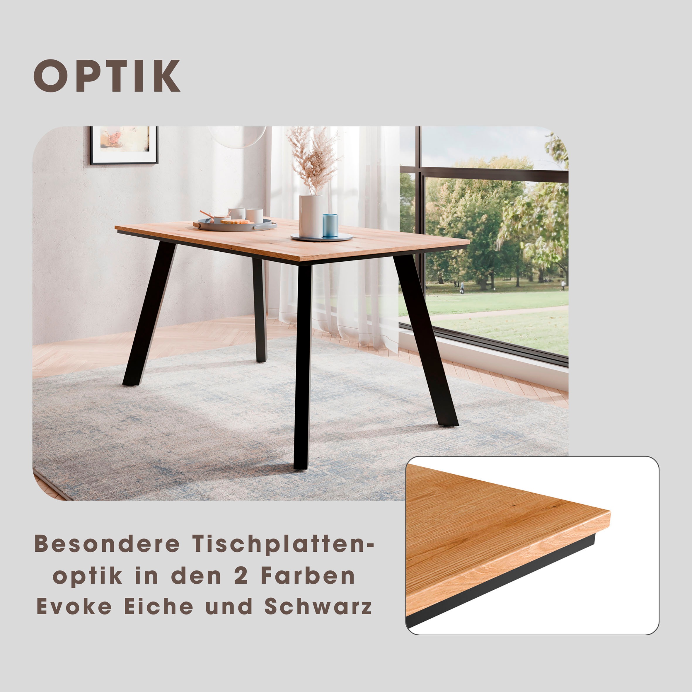 Thumbnail - OTTO home Essgruppe "Genf Tischgruppe, Esstisch plus 4 Stühle" Set, Ottos DAUERTIEFPREIS, 5 Stk. tlg. Esstisch 138 cm, 4...