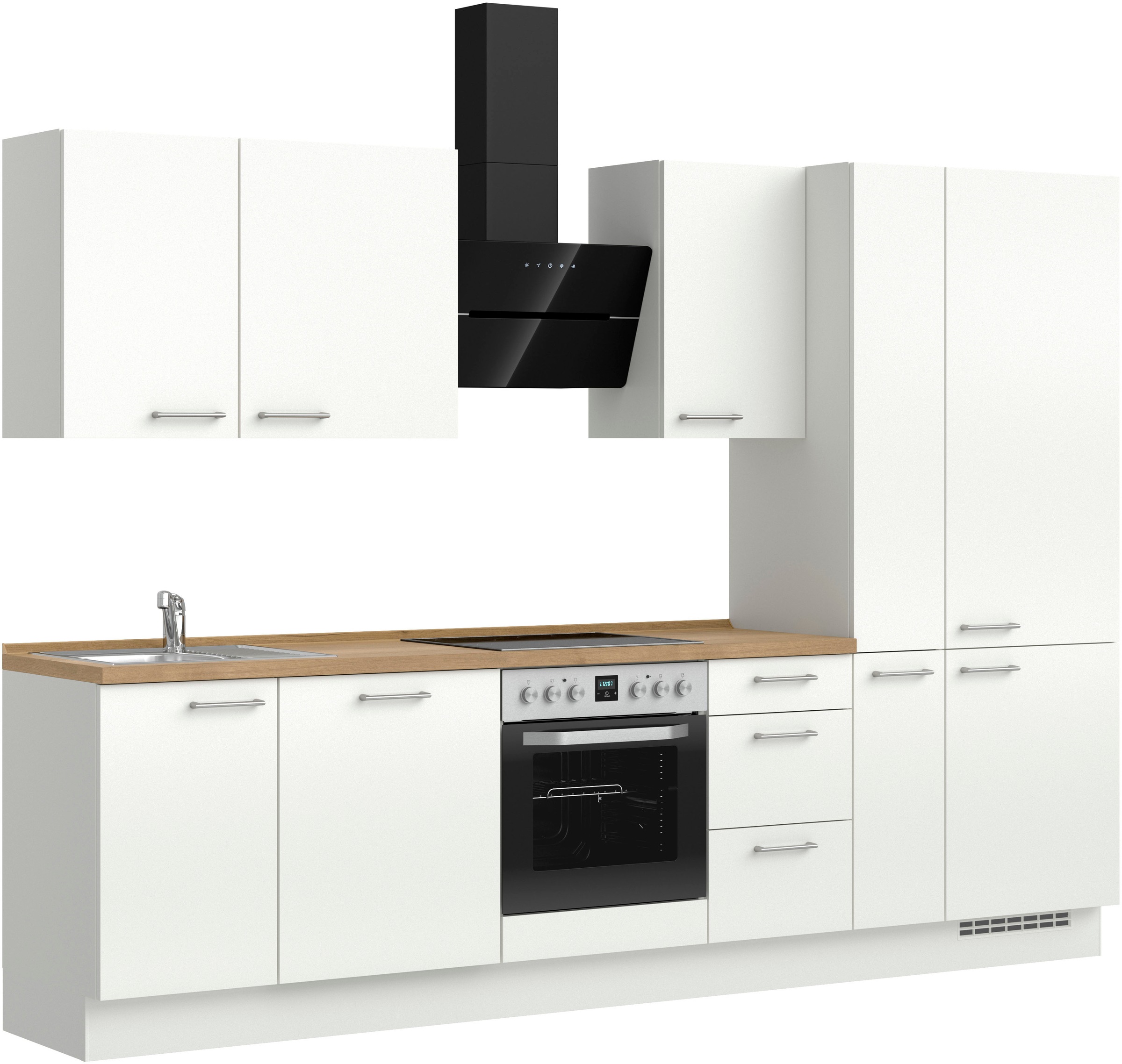 nobilia® Küchenzeile »"Laser II"«, vormontiert, Ausrichtung wählbar, Breite 300 cm, wahlw. mit E-Geräten