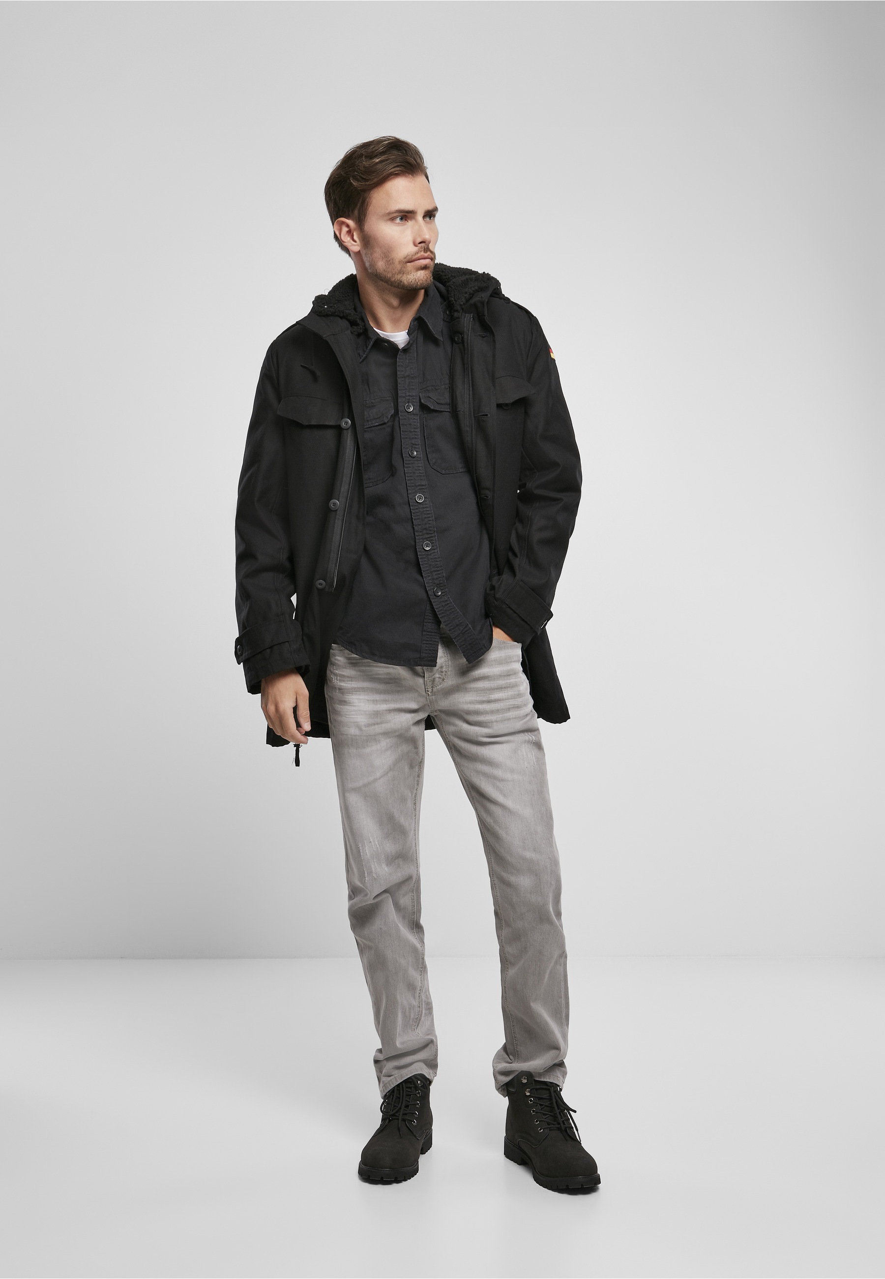 Brandit Allwetterjacke »Brandit Herren BW Flag Parka« 1 Stk. tlg. mit Kapuze