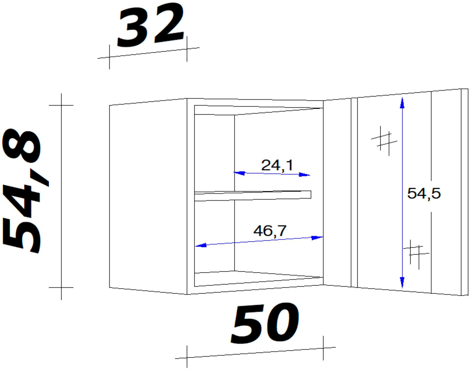 Flex-Well Glashängeschrank cm, (B bestellen x »Wito«, x H x x Stollenglastüren 50 54,8 BAUR | T) 32 mit