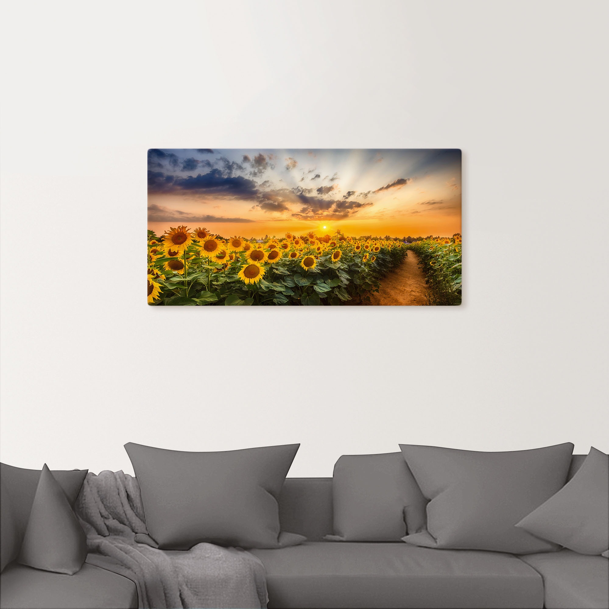 Artland "Sonnenblumenfeld bei Sonnenuntergang" Blumenbilder 1 Stk. tlg. als günstig online kaufen
