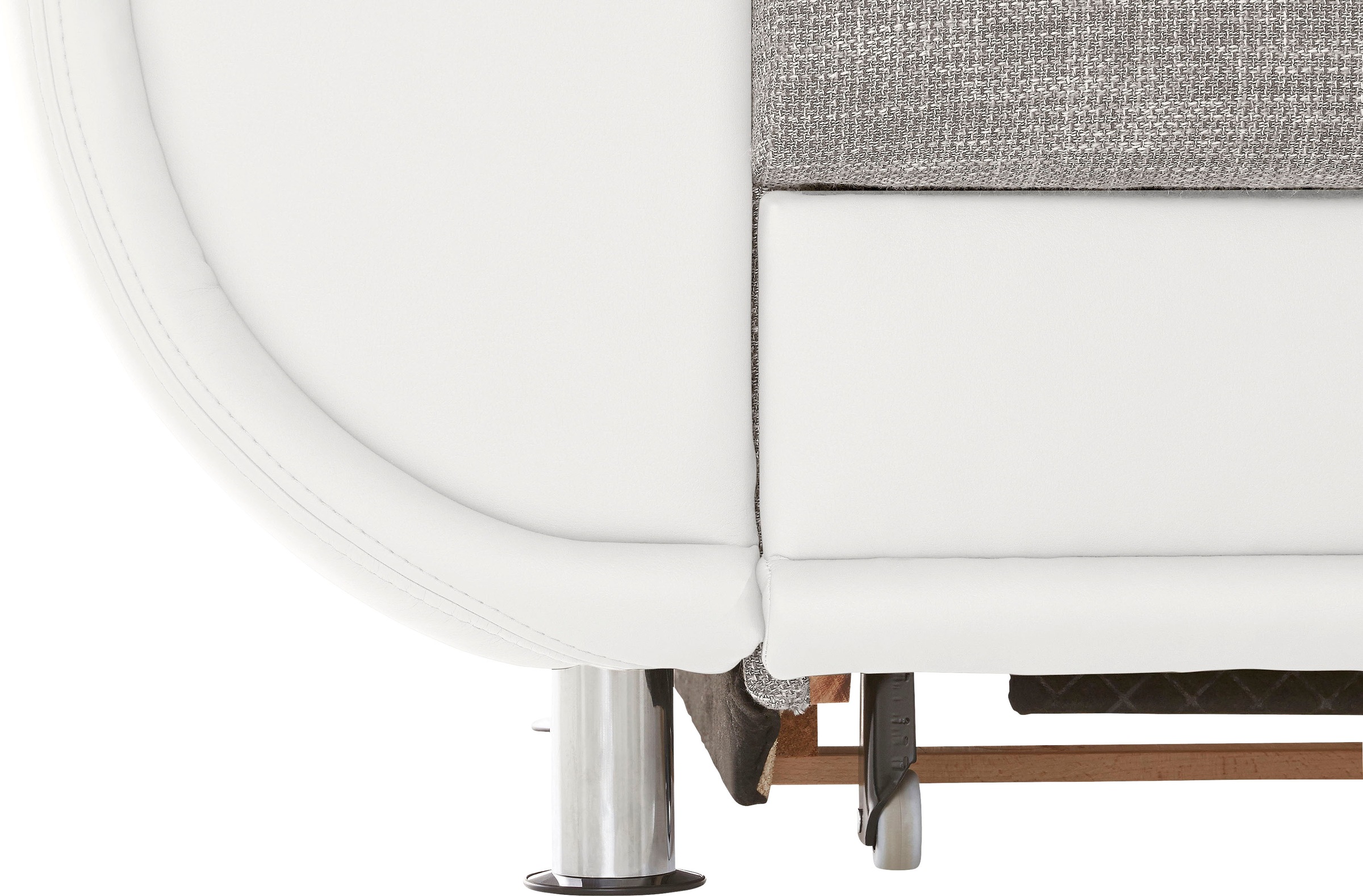 TRENDMANUFAKTUR Wohnlandschaft »Rondo 3, zeitlos und modern, im Materialmix, U-Form«, wahlweise für mehr Komfort mit Federkern, wahlweise mit Bettfunktion