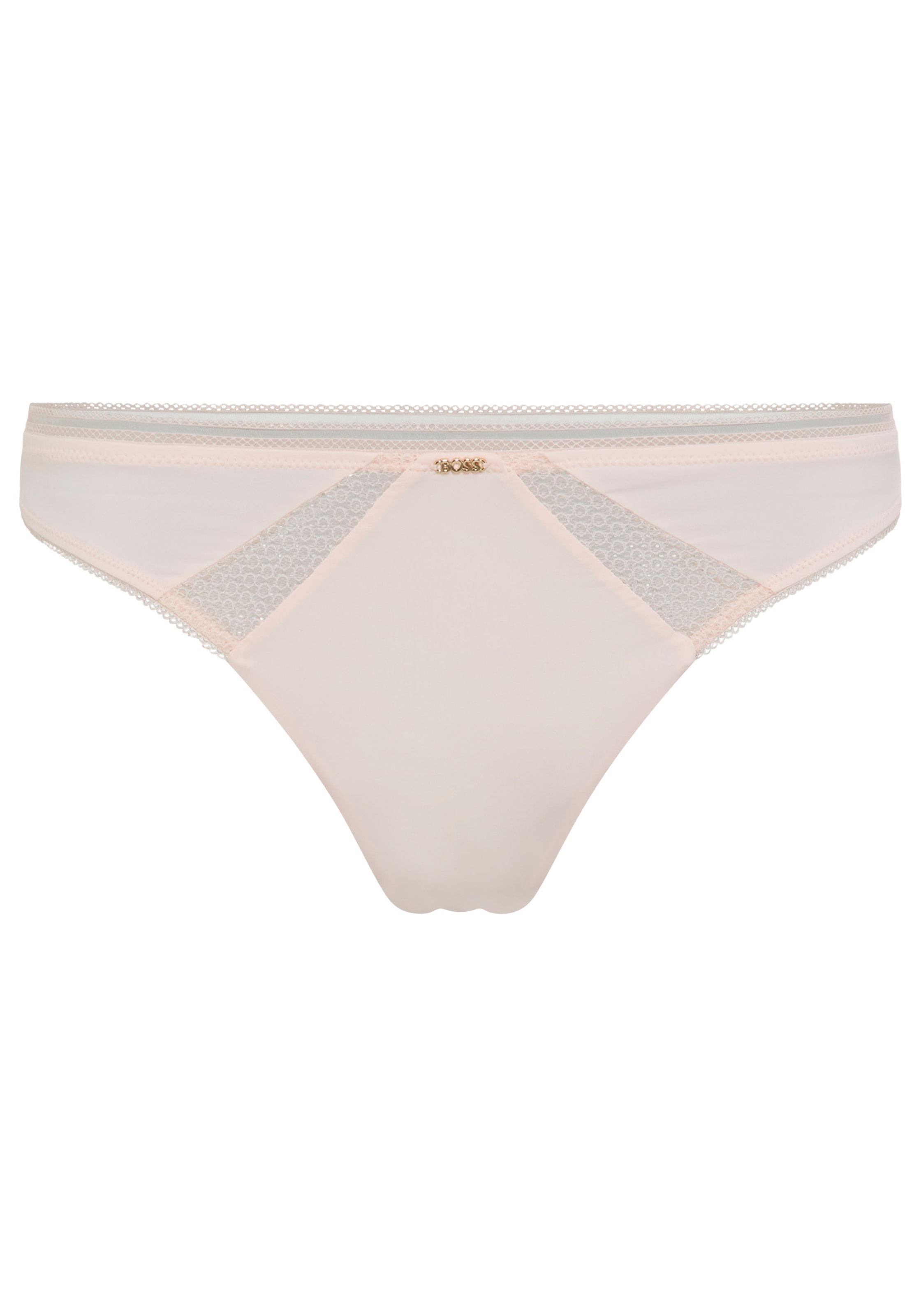 BOSS Damen String "Pure", Gr. Llight, pastel pink 680, Obermaterial: 75% Polyamid, 25% Elasthan, Unterhosen, körpernahe Form, mit Spitzeneinsatz