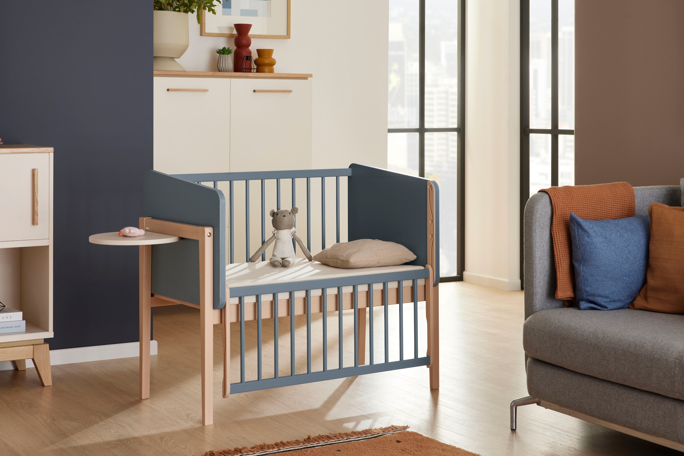 PAIDI Beistellbett »LITTLE CLOUD«, mit Lattenrost, variabel höhenverstellbar, umbaubar zum Tiny Sofa