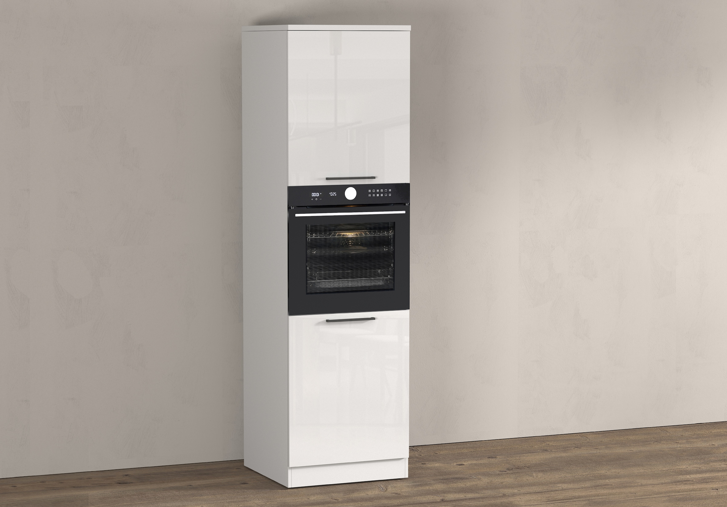 KOCHSTATION Backofenumbauschrank »Luna, Backofenschrank, Backofen-Hochschrank, Made in Italy« B/T/H: 60×60×214,5 cm, Oberplatte mit 25 mm Stärke