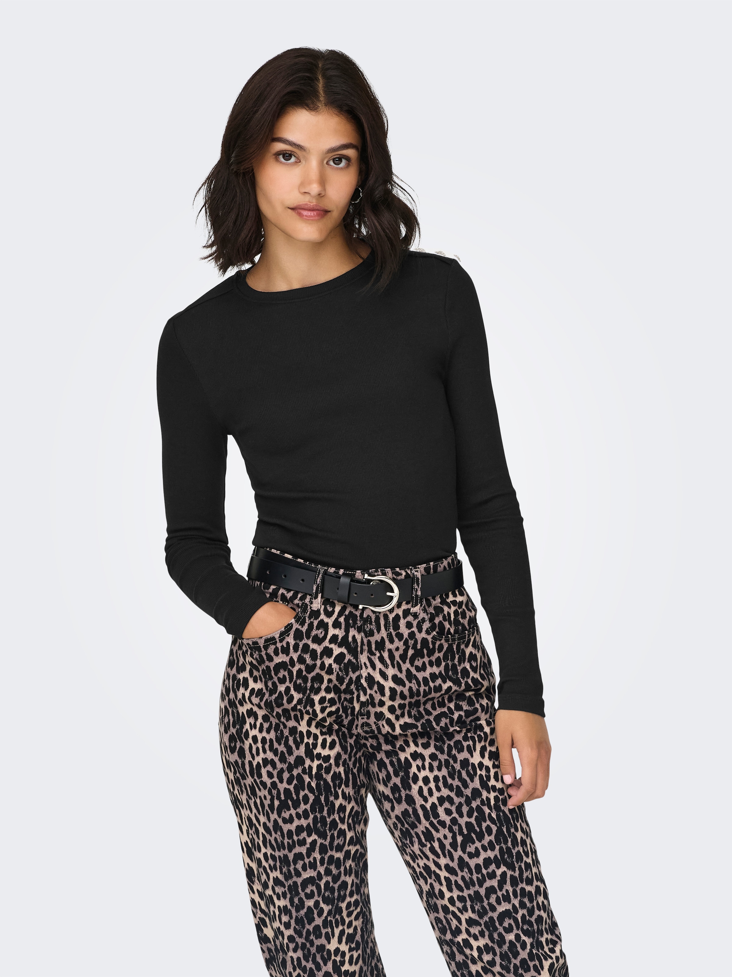 ONLY Langarmshirt "ONLCHECKIE LIFE L/S TOP BOX JRS" günstig online kaufen