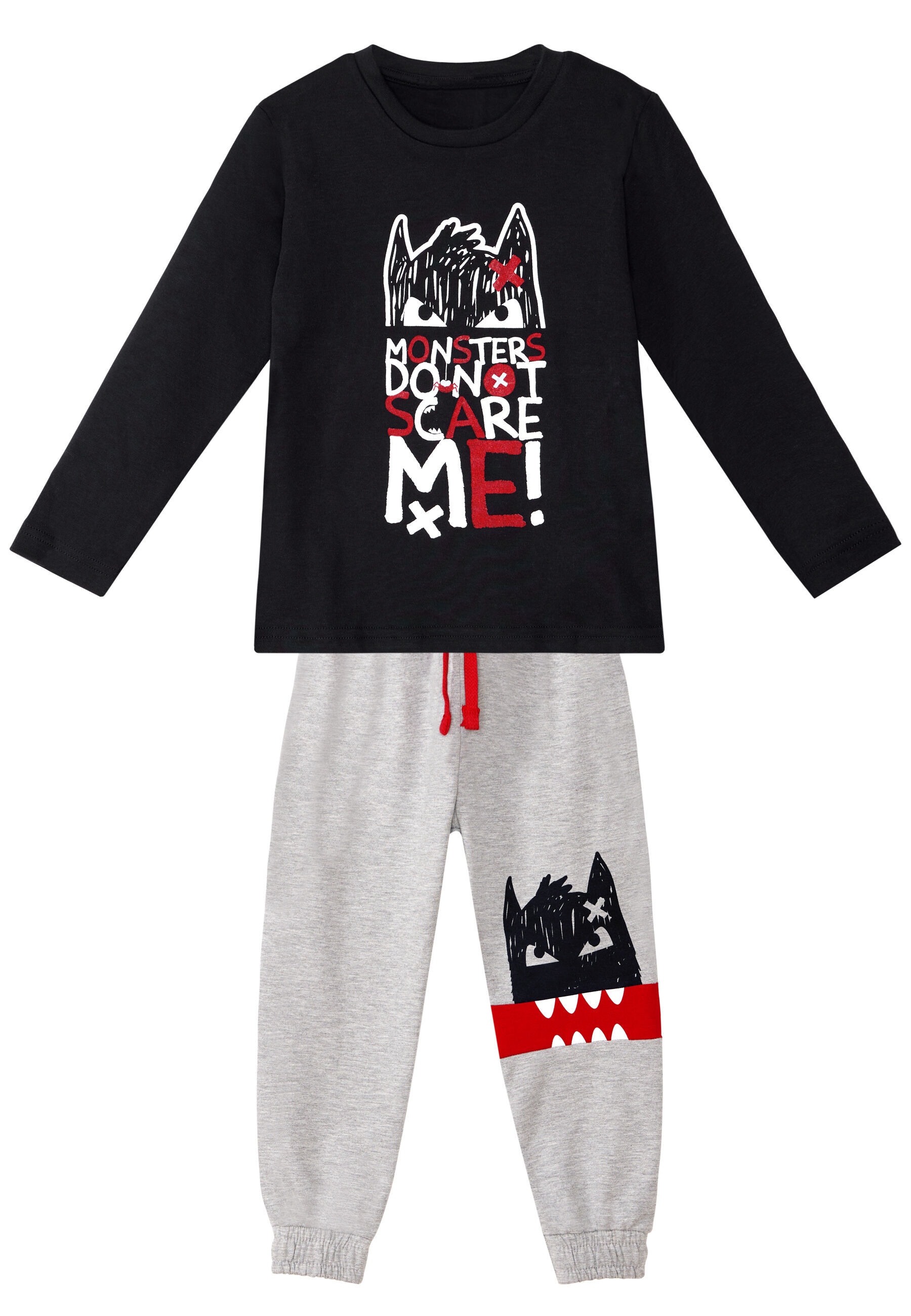 Denokids Hausanzug »Fearless«, (2 tlg.), mit Monster-Print