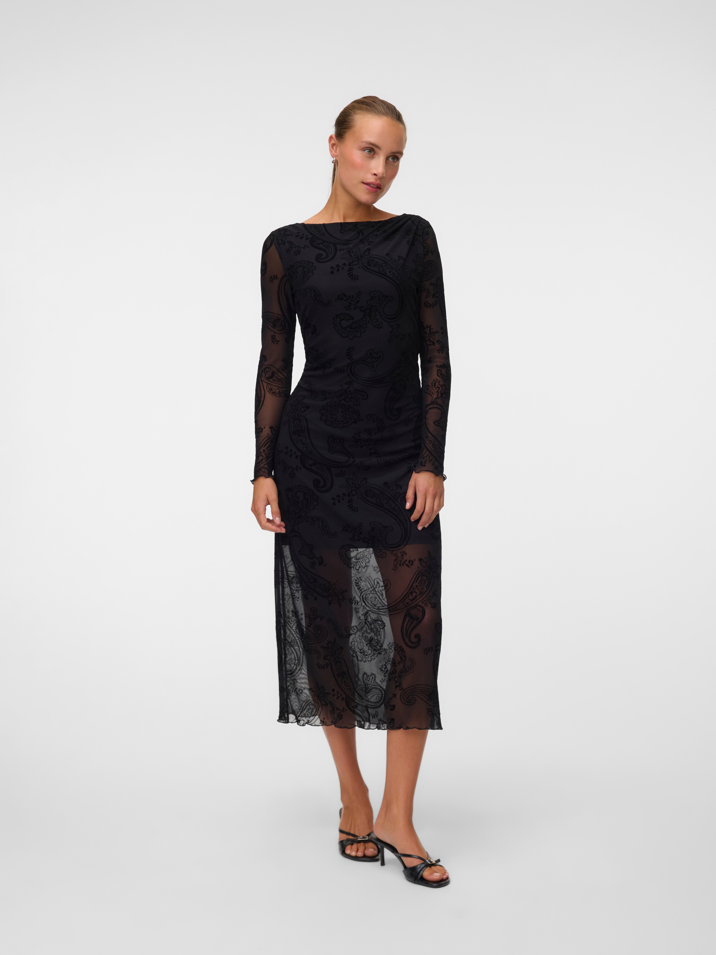 Vero Moda Maxikleid »VMLOVA LS MESH 7/8 DRESS JRS NOOS« Materialmix