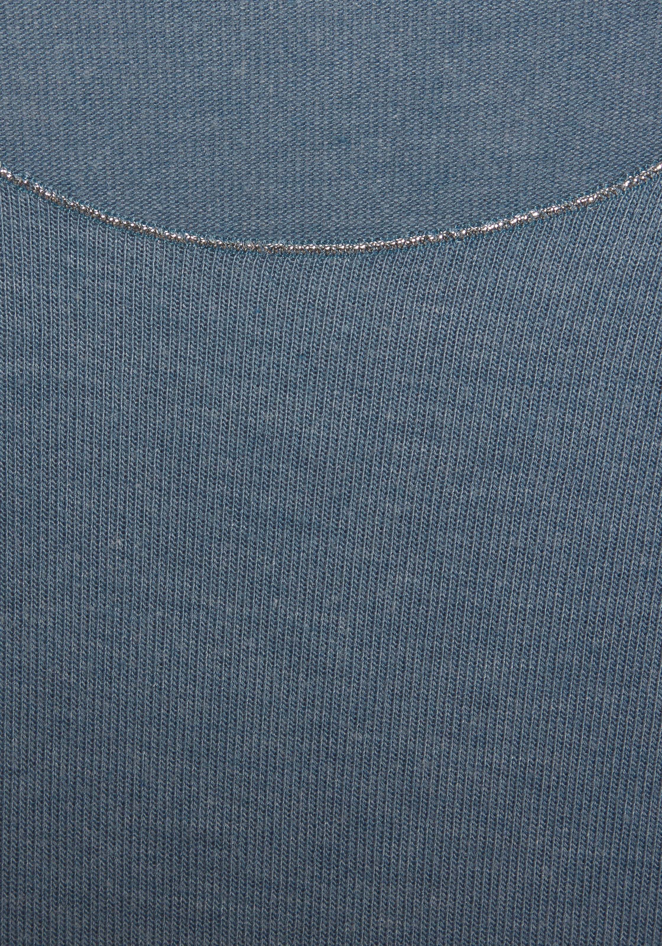 LASCANA Rundhalsshirt »mit feiner Glitzereinfassung«, aus weichem Viskose-Feinstrick