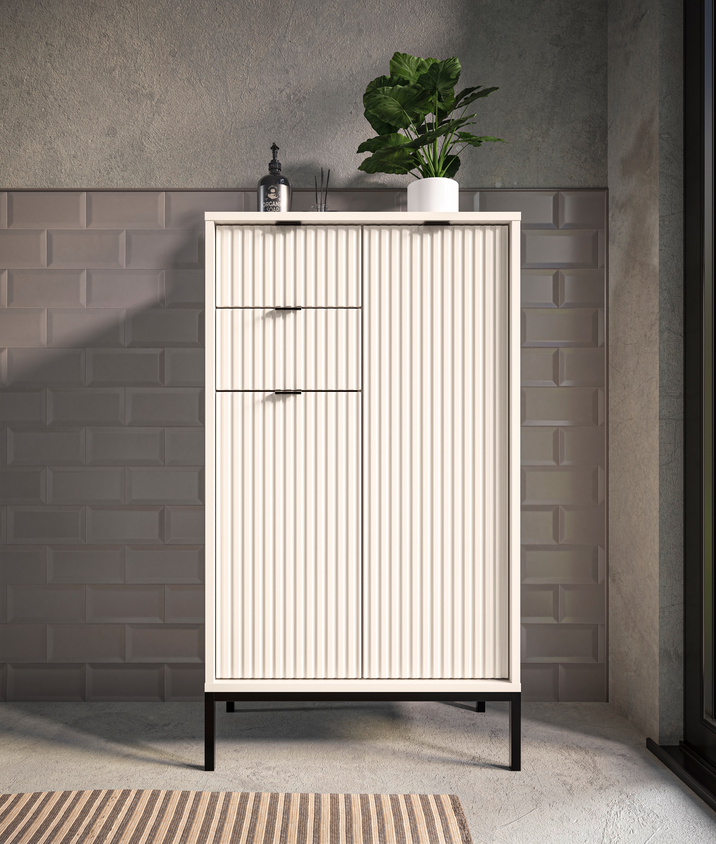 BASIC by Balculina Midischrank »Lucera Midischrank, Badezimmerschrank BxHxT 60x106x32« 1 Stk. tlg. Breite 60 cm, Tür L/R montierbar