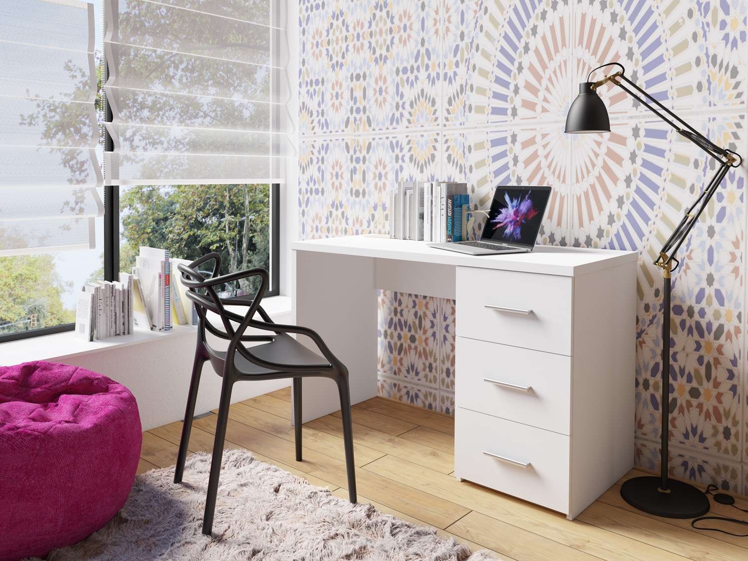 INOSIGN Schreibtisch »Zion«, Computertisch mit 3 Schubladen, Breite 120 x 50 cm
