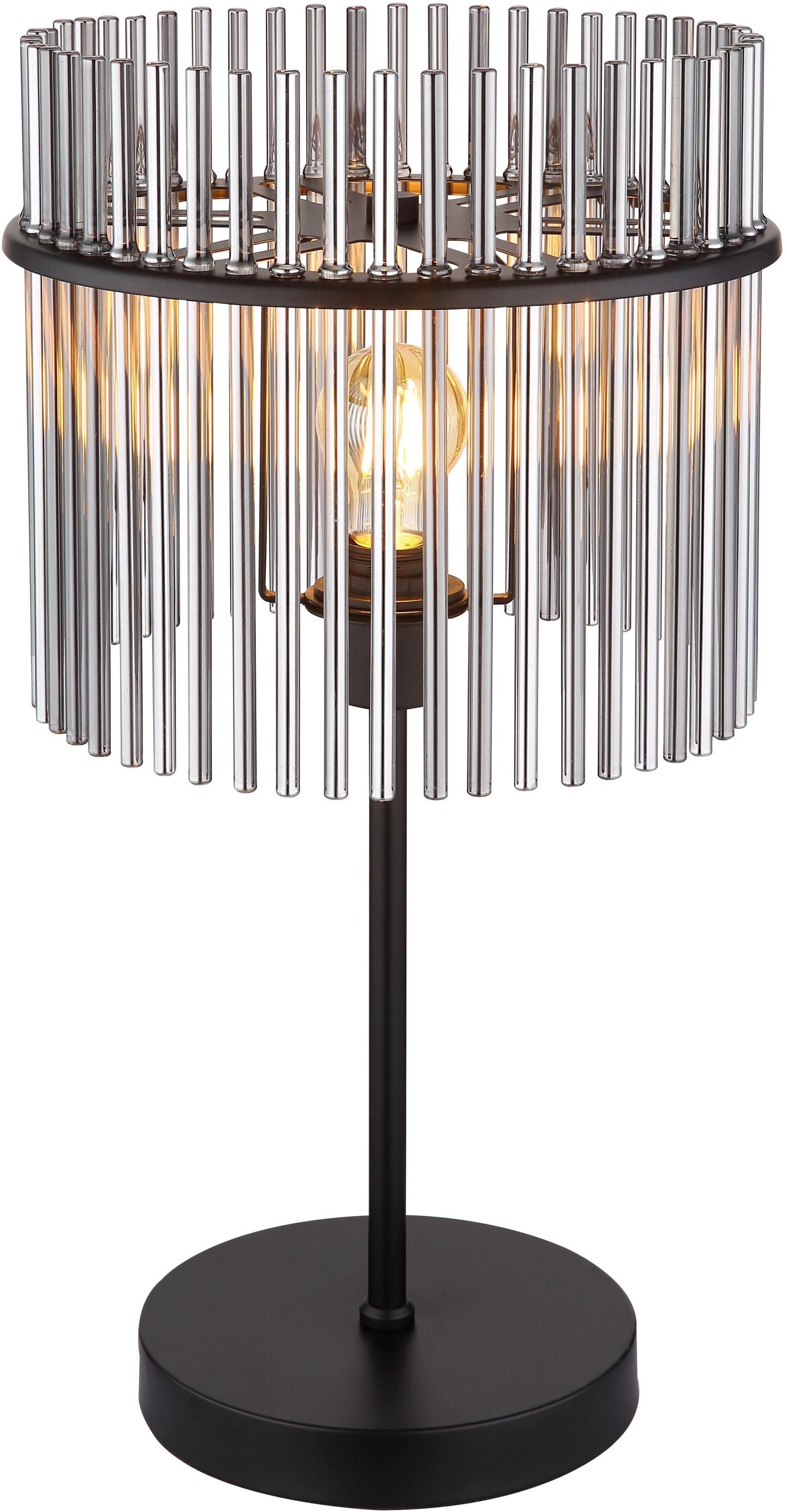 GLOBO LIGHTING Tischleuchte »GORLEY«, 1 flammig, Leuchtmittel E27 | ohne Leuchtmittel, Design Glasstäbe, Tischlampe, Wohnzimmer, Esszimmer, Schlafzimmer
