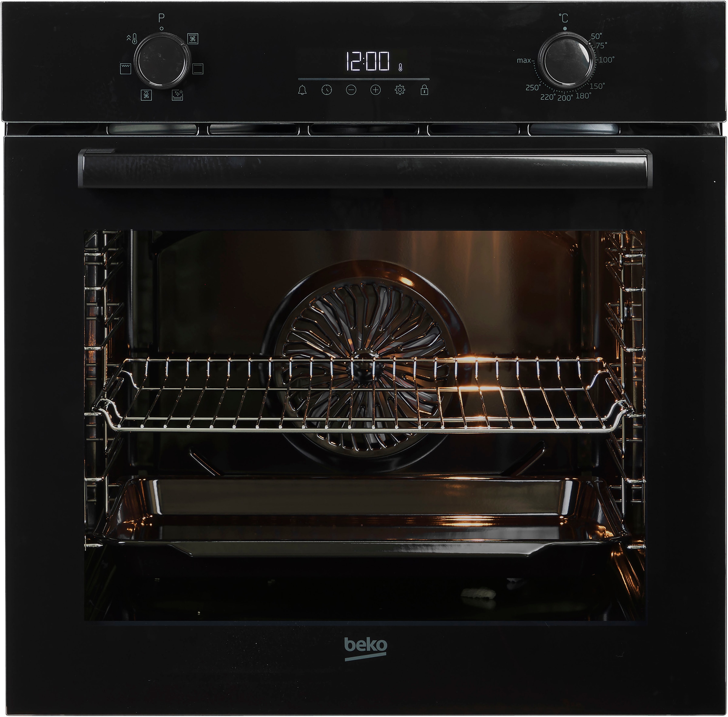 BEKO Einbaubackofen "BBIE17300B", B:59,4cm H:59,5cm T:56,7cm, schwarz, Backöfen, SteamShine – Die Dampfreinigung des Backofens