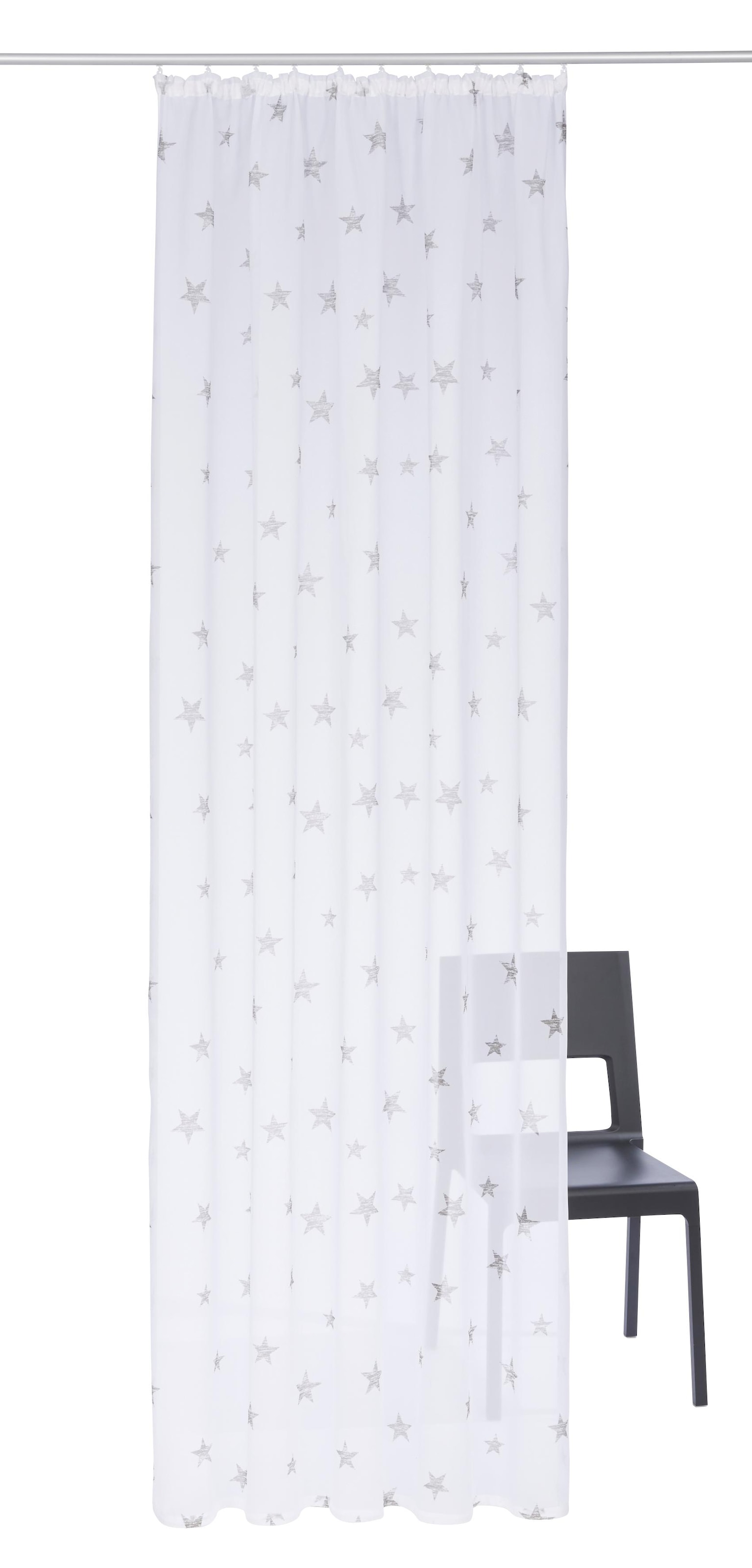 my home Gardine "Stern" Kräuselband 1 Stk. tlg. Voile, Polyester günstig online kaufen