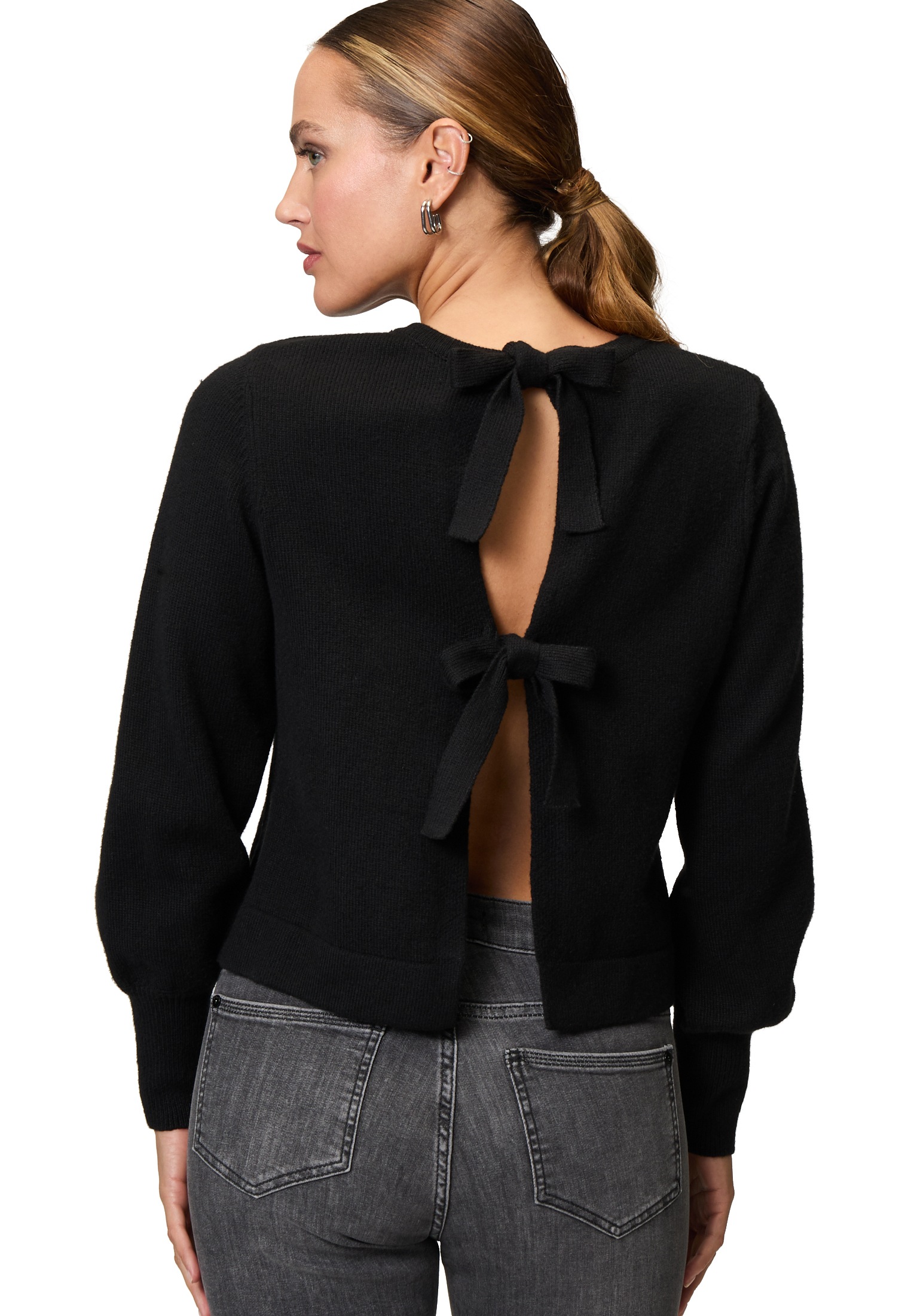 Zero Strickpullover »zero Pullover mit Schleifen«, (1 tlg.), weiteres Detail
