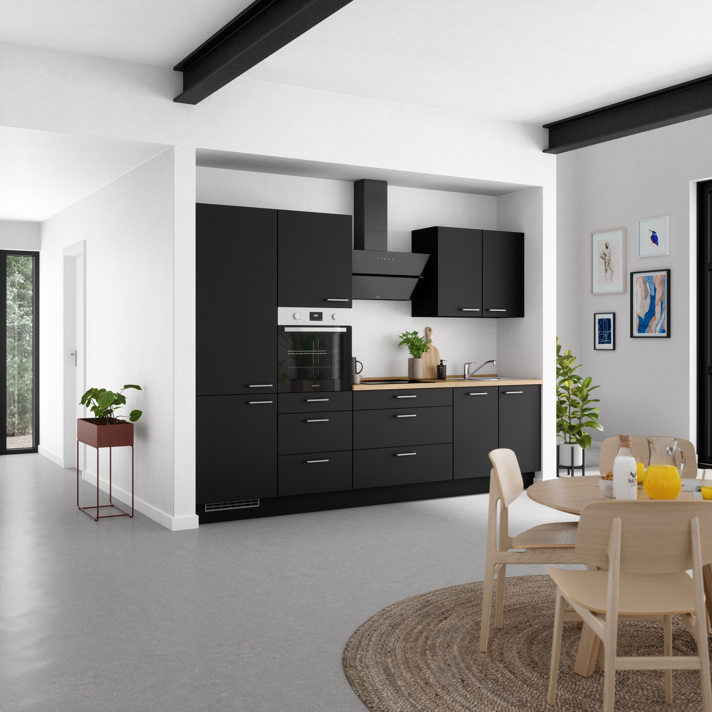 nobilia® Küchenzeile »"Touch II"«, vormontiert, Ausrichtung wählbar, Breite 300 cm, wahlw. mit E-Geräten