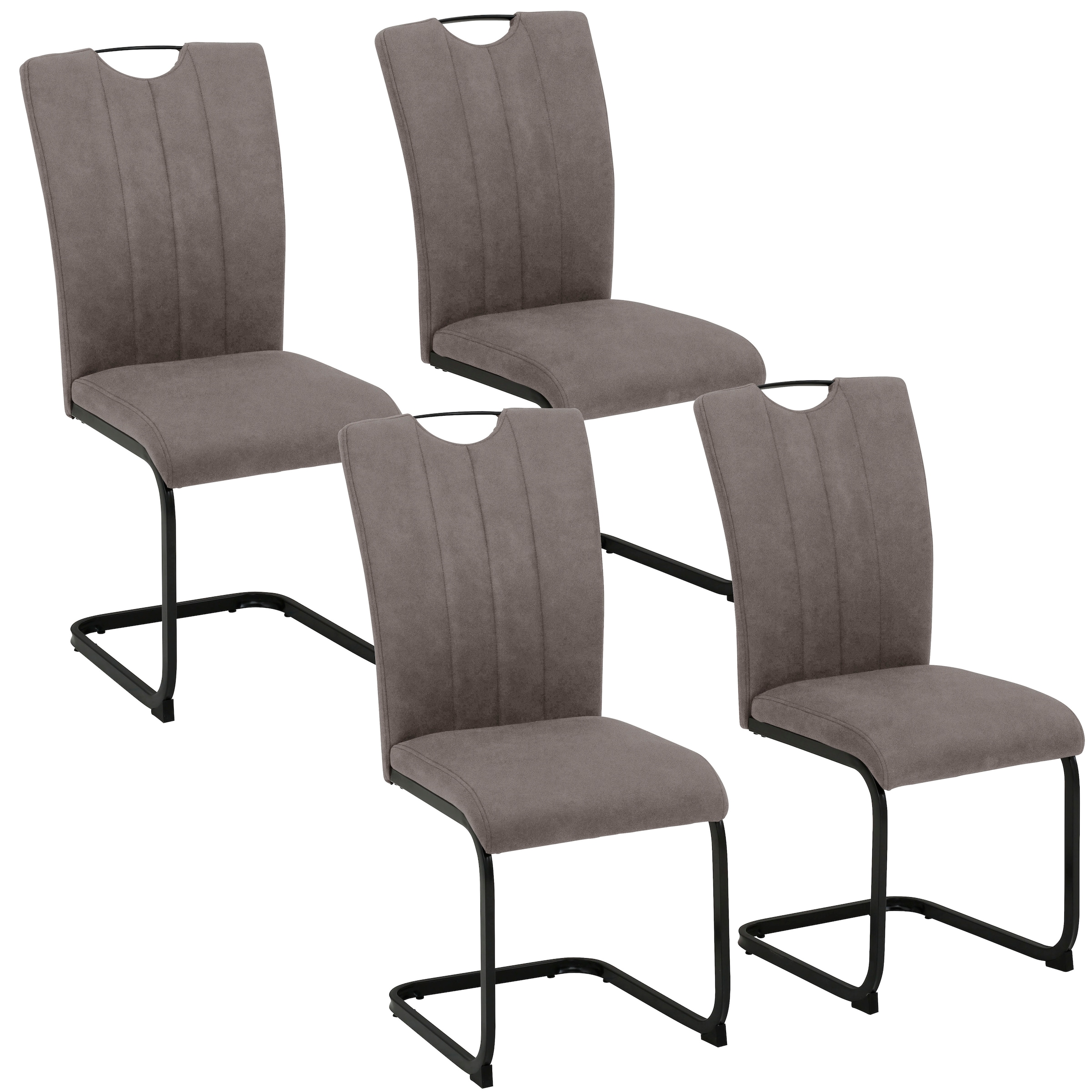 Home affaire Freischwinger "Napoli" (Set) 4 Stk.Vintage-Mikrofaser Bezug, B günstig online kaufen