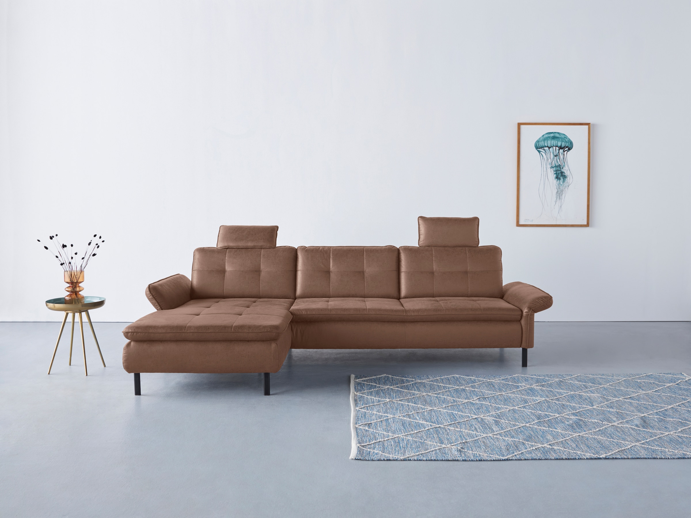 OTTO home Ecksofa "Birkholm L-Form" Armlehnverstellung, auch in Easy Clean Bezug - mit Wasser zu reinigen