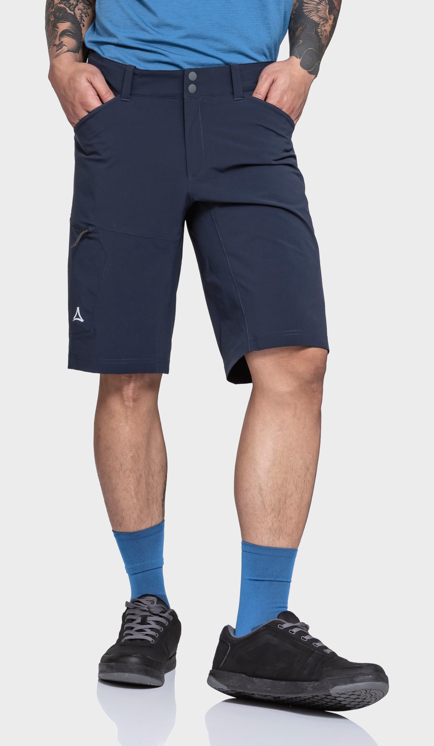 Shorts SCHÖFFEL "Shorts Danube M", Herren, Gr. 48, Normalgrößen, blau (8820, blau), Oberstoff: 85% Nylon, 15% Elasthan, Hosen Shorts 2
