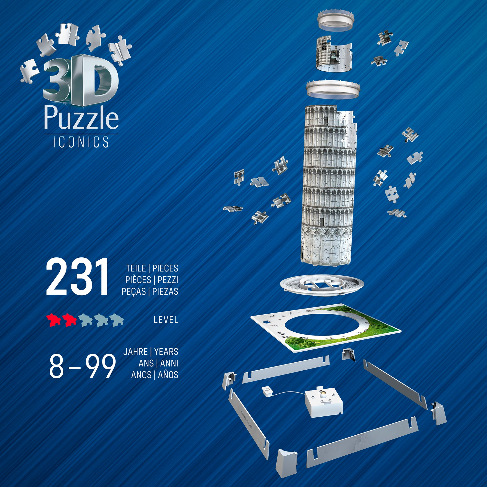 Ravensburger 3D-Puzzle »Iconics: Schiefer Turm von Pisa - mit Licht«, Made in Europe