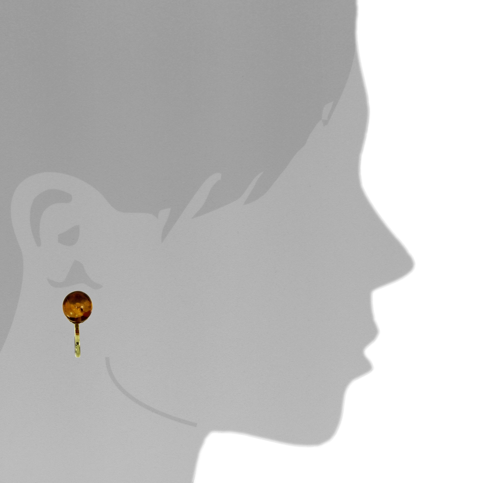 OSTSEE-SCHMUCK Paar Ohrclips »- Kugel 10 mm - Gold 585/000 - Bernstein«