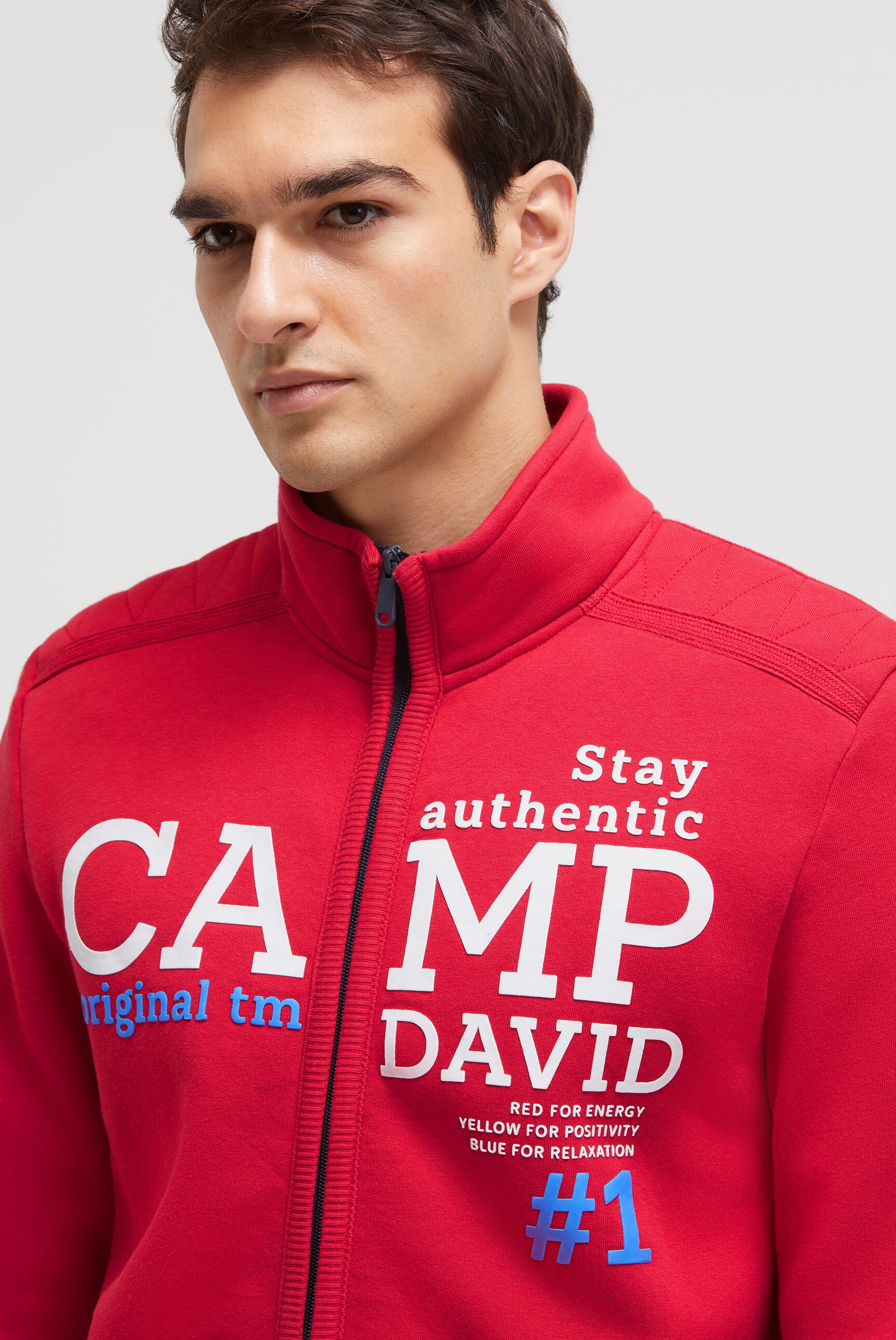 CAMP DAVID Sweatjacke mit Stehkragen