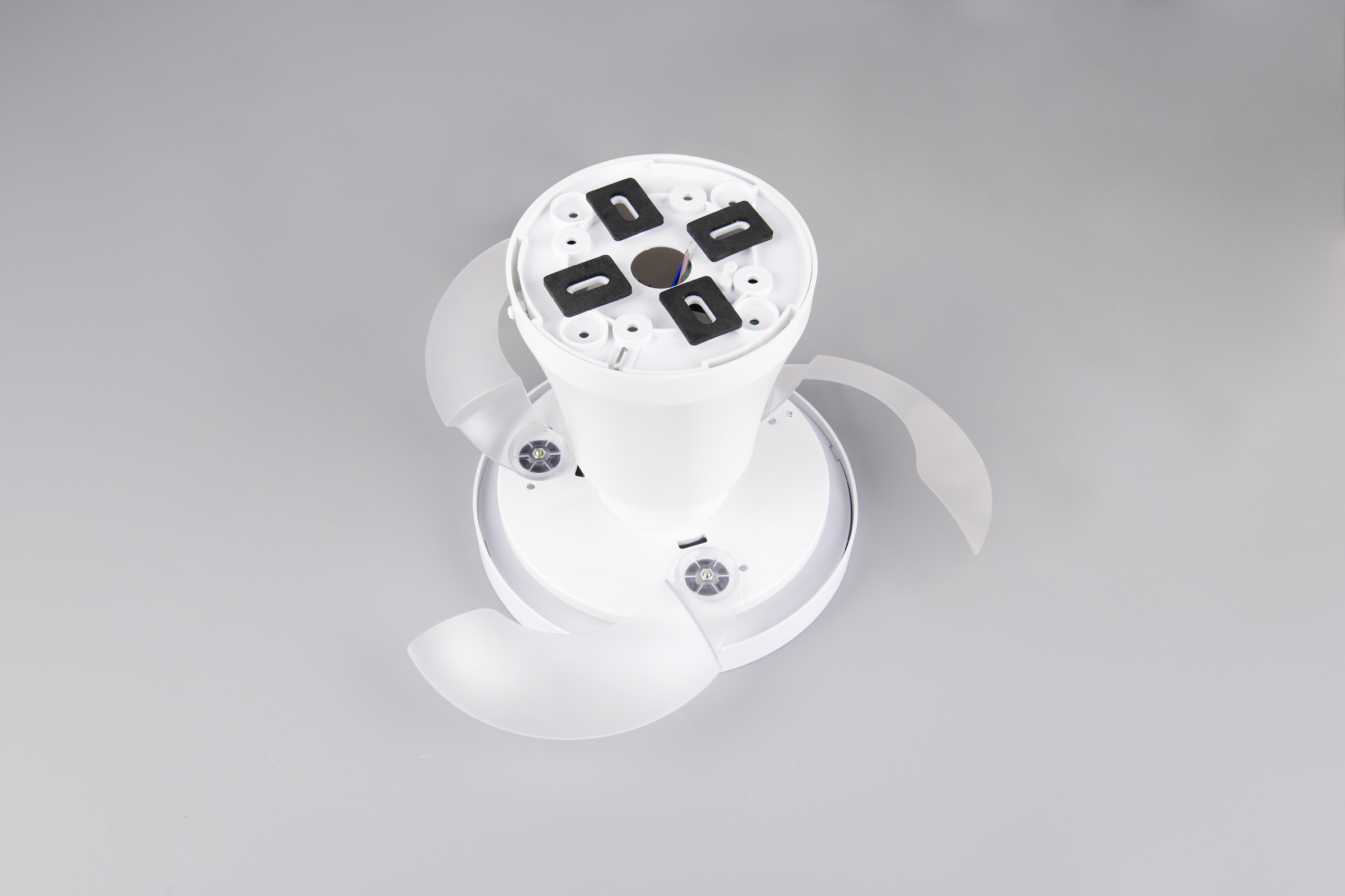 REALITY Leuchten LED Deckenleuchte »MOSS mit Ventilator, Deckenventilator mit ausklappbaren Flügeln 10W« LED-Board 1 Stk. Farbwechsler | warmweiß - kaltweiß Ø 22 - 41 cm (aufgeklappt), 6 Stufen, LED 13W CCT dimmbar Timer Fernb.