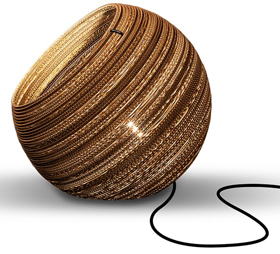 THINK PAPER Tischleuchte "Globe", 1, 1 Stk., braun, Wohnzimmer, Leuchten, Wohnleuchten aus Papier, Hängleuchte aus Pappe, stylisch