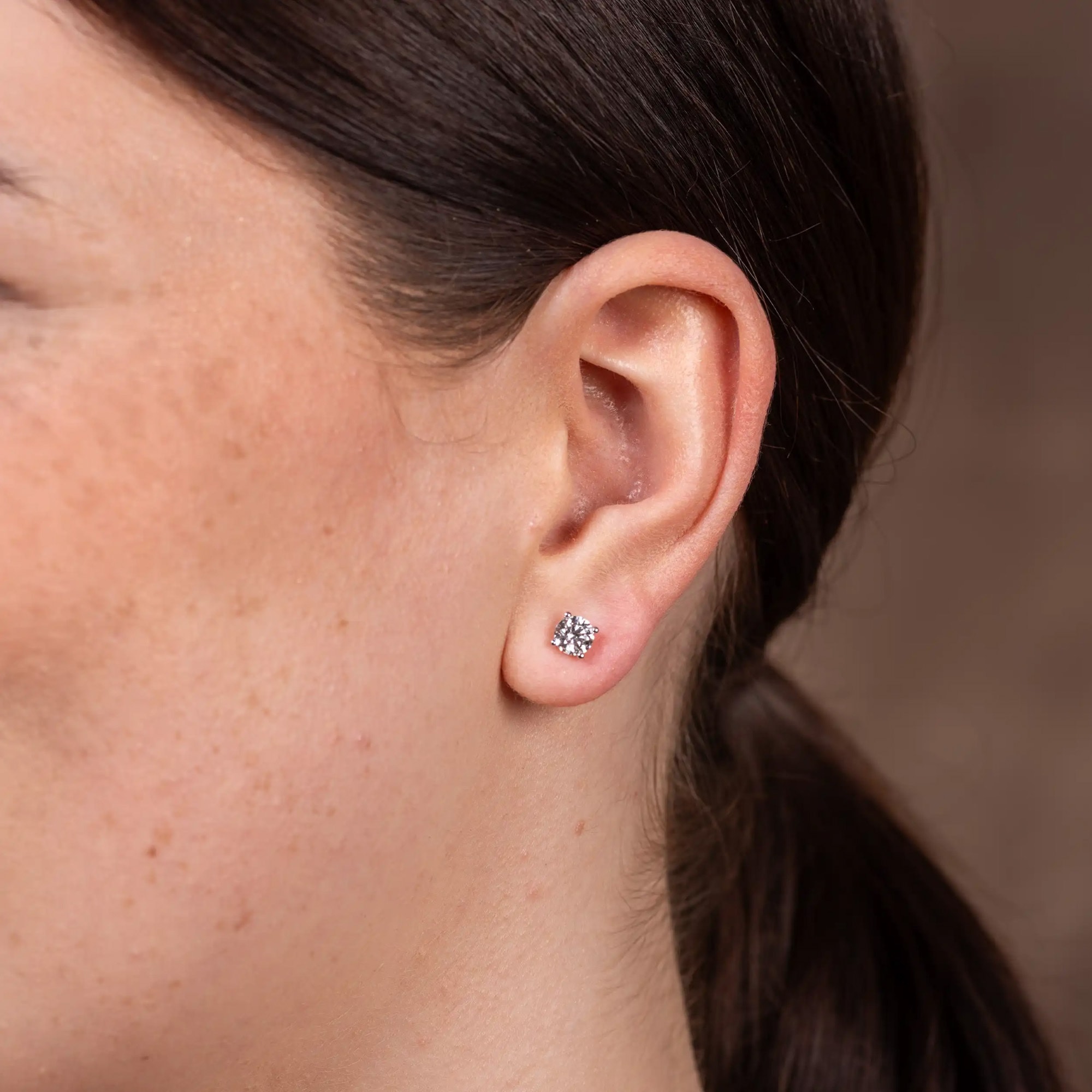 LYOMI Paar Ohrstecker »585/- Weißgold 2 synth. Diam. 1,0 ct.«