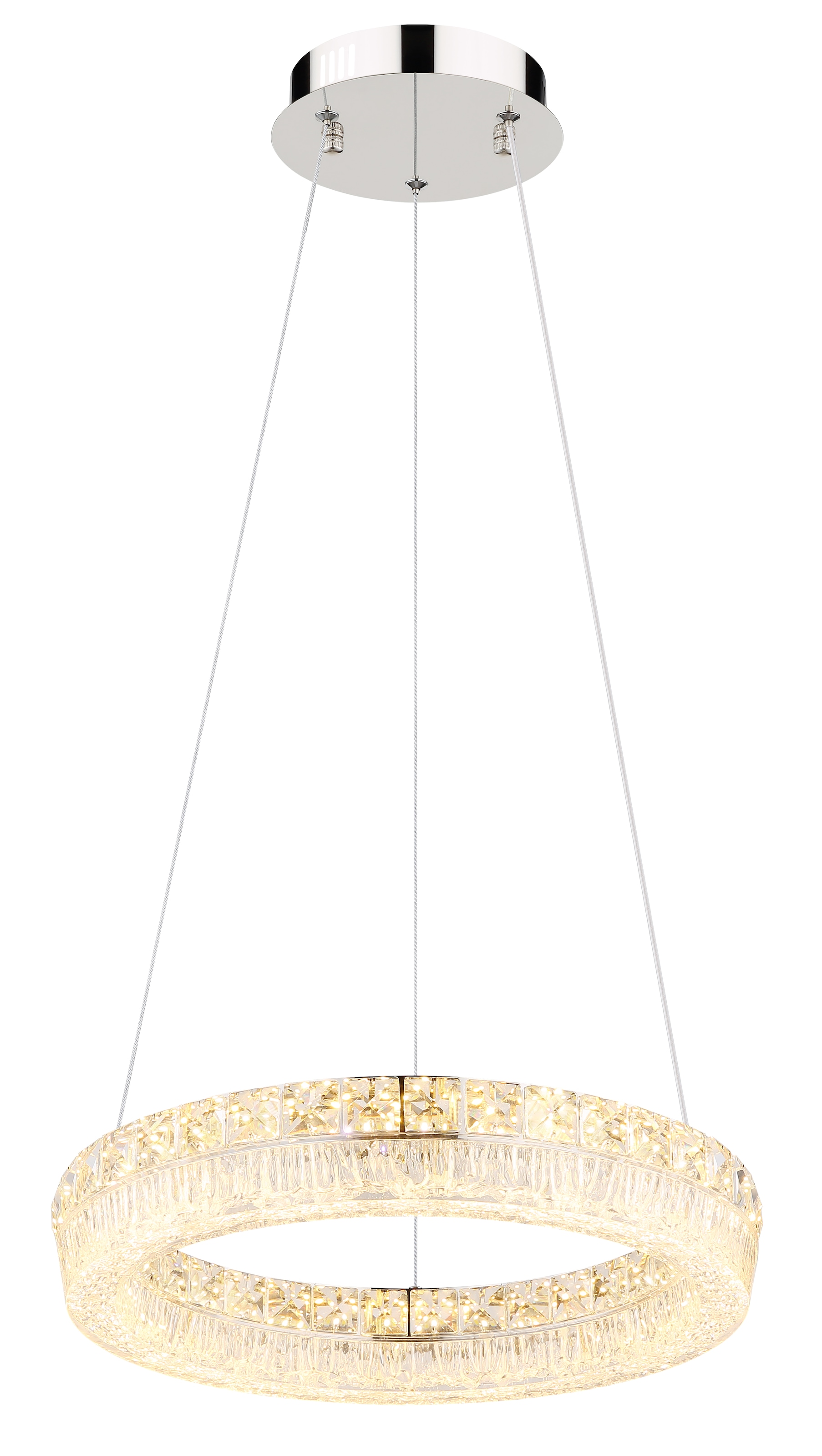 GLOBO LIGHTING Hängeleuchte »LAUREL« LED-Modul 1 Stk. Verchromte Hängeleuchte mit Acryl und Glaskristallen, dimmbar, LED 24W