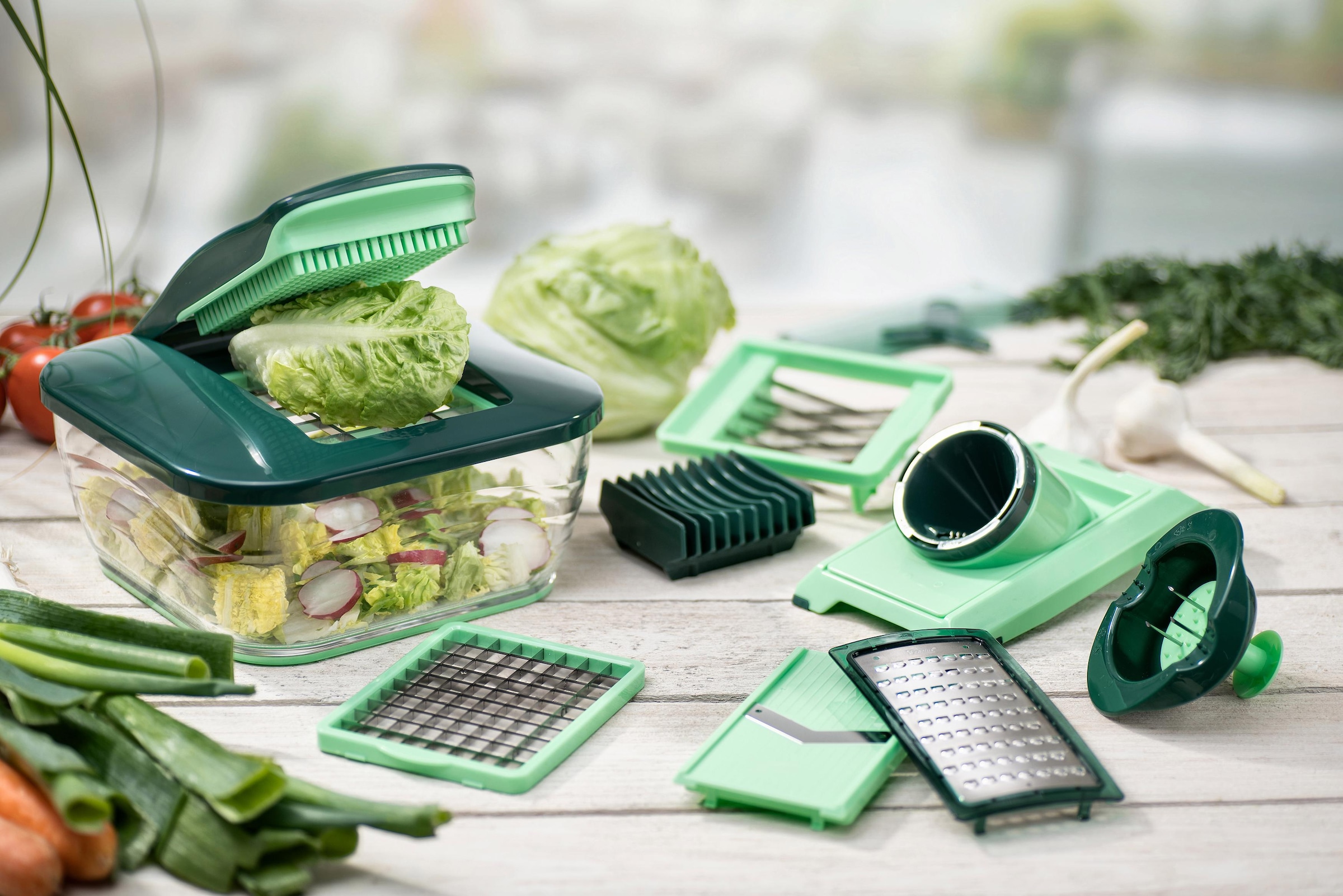 Genius Zerkleinerer »Nicer Dicer Chef«, 3300 ml Kunststoff-Auffangbehälter, 15-teilig