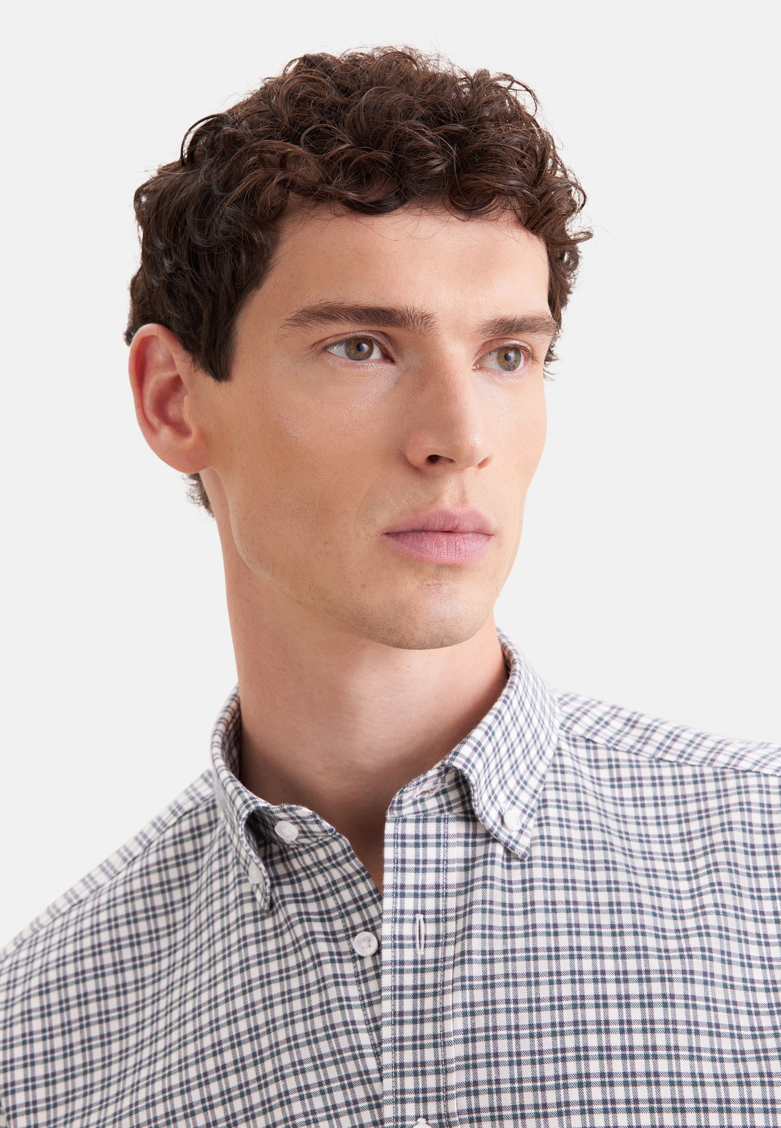 seidensticker Flanellhemd »Schwarze Rose« Comfort 1/1 Button-Down-Kragen Karo