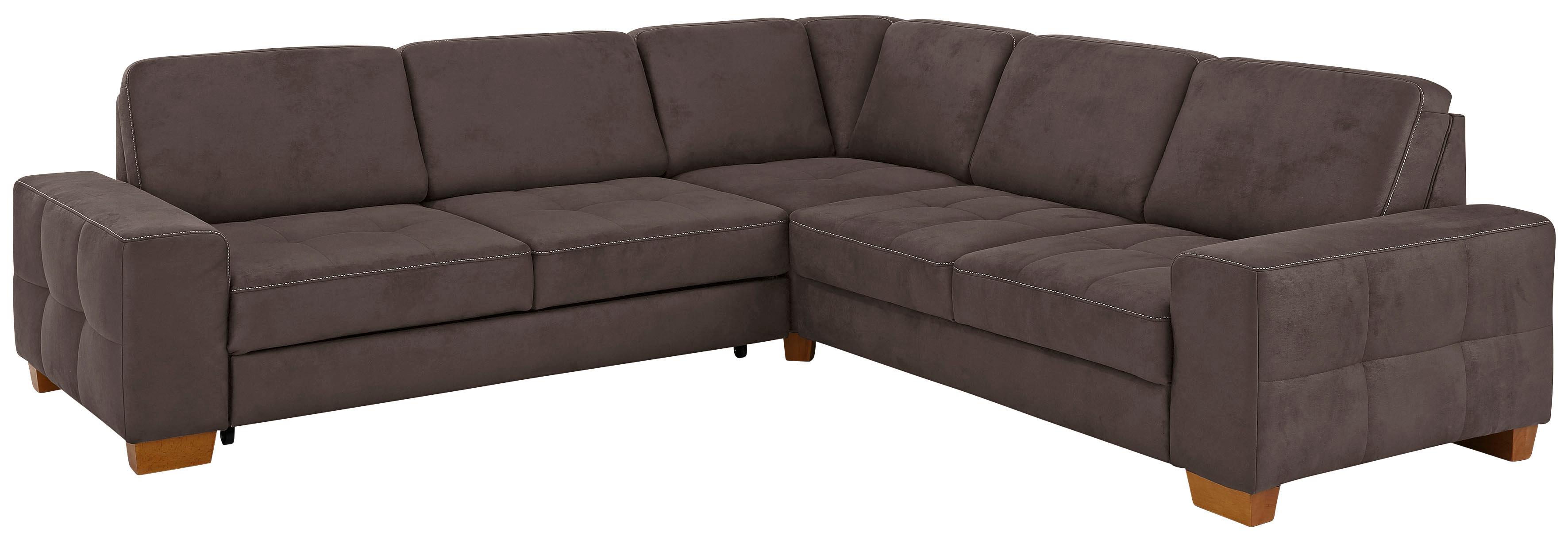 OTTO home Ecksofa "Puccini L-Form" mit Federkern, Sitztiefenverstellung, Kontrastnaht