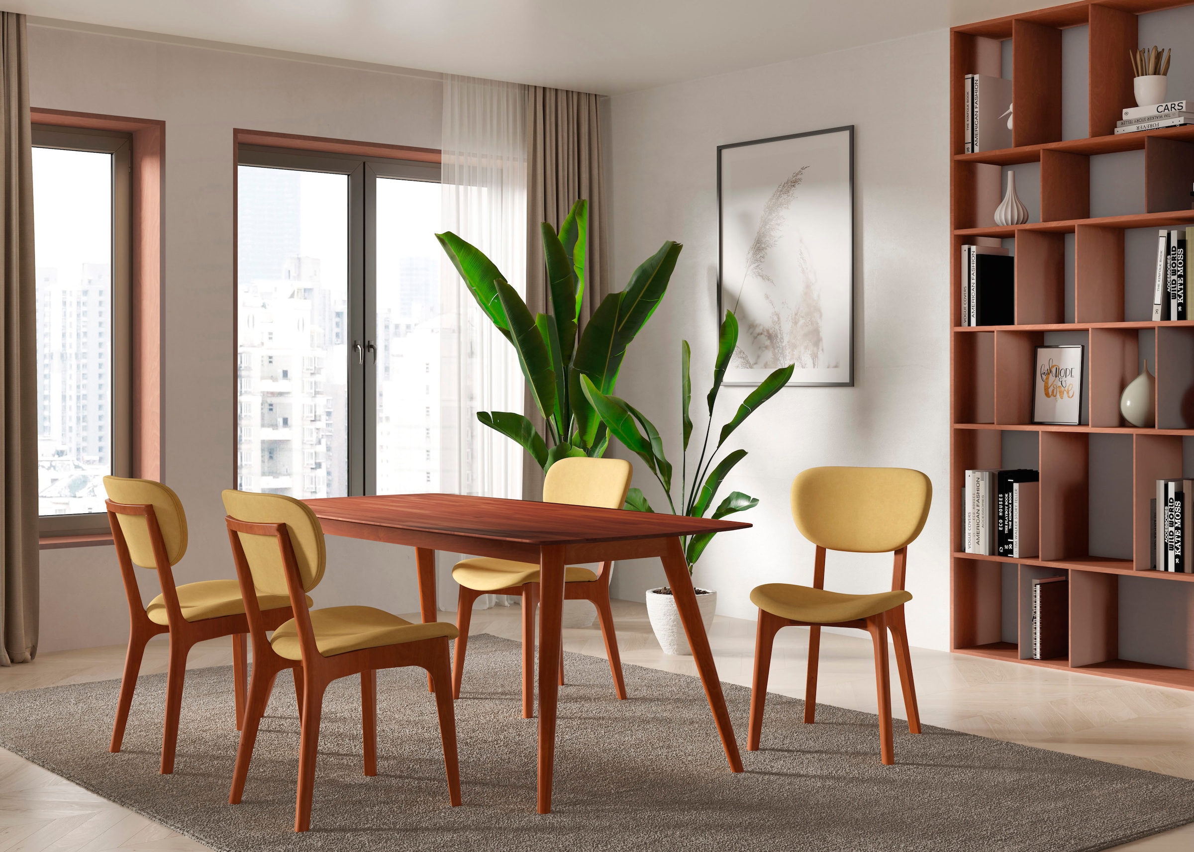 INOSIGN Stuhl »COZY Made in Italy«, (Set), 2 St., Microfaser, Gestell in Buche, Kirsch- oder Nussbaum, Massivholz, Design Stuhl