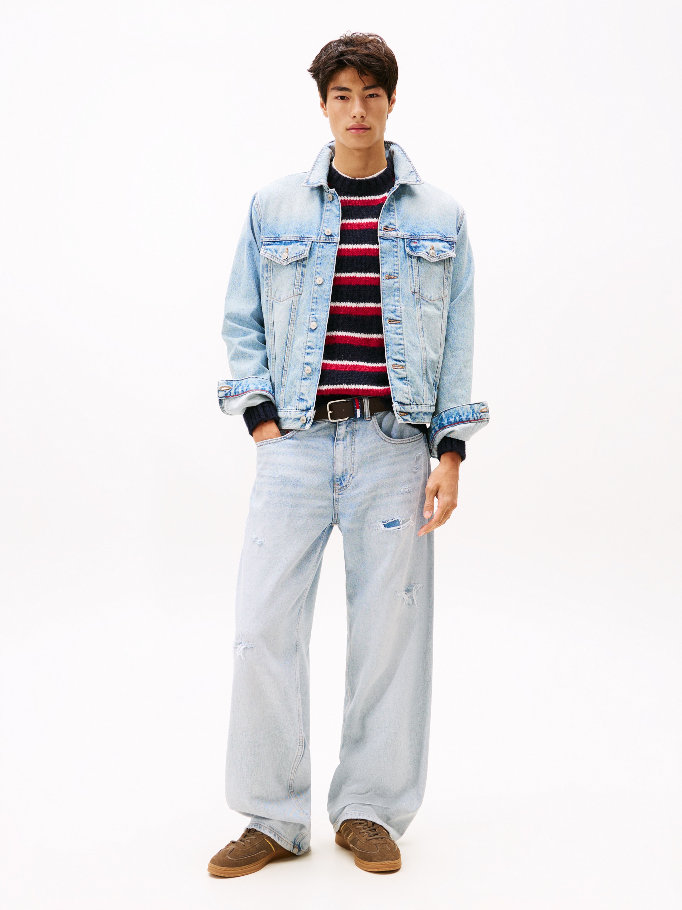 Thumbnail - Tommy Jeans Jeansjacke "RYAN RGLR TRCKR RWB EXT CI6033" ohne Kapuze Freizeitjacke, Übergangsjacke, Mit Rundhalsausschnit...