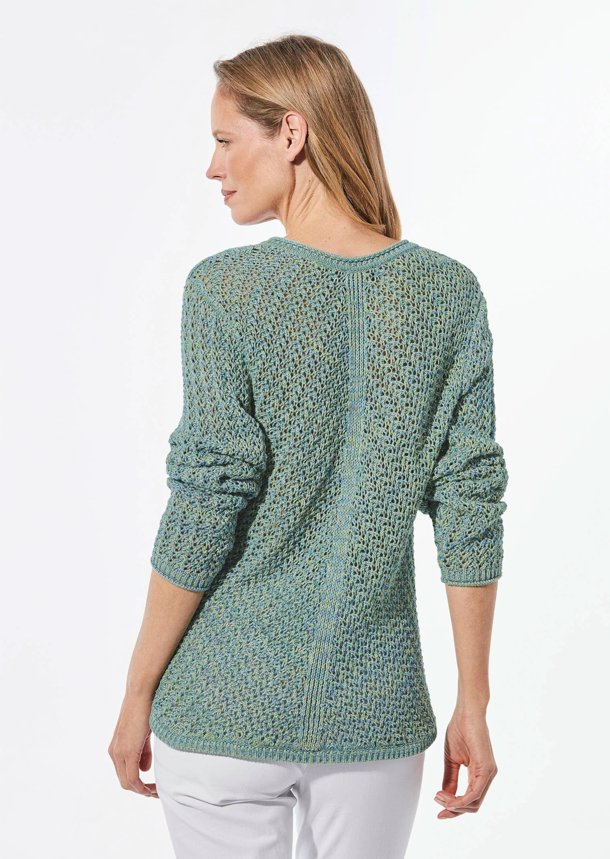 GOLDNER Rundhalspullover »Strickpullover mit V-Ausschnitt«